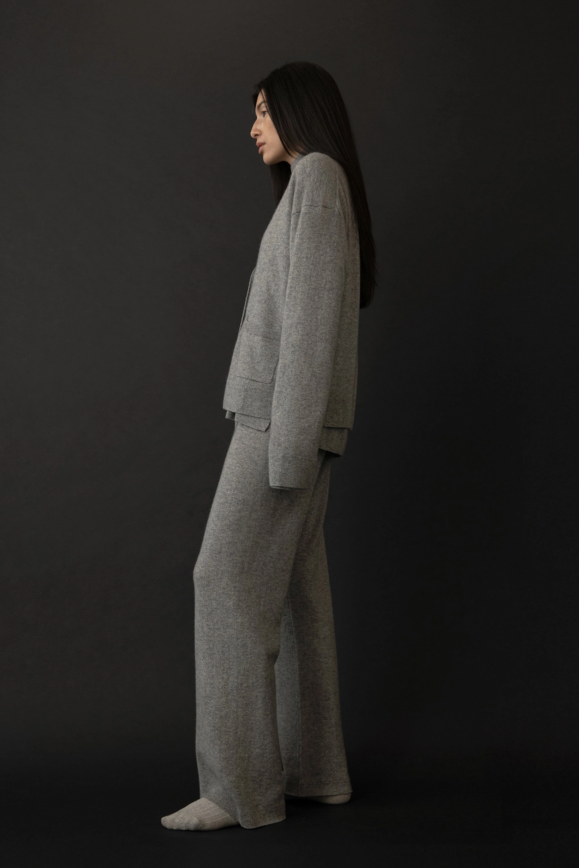 Side slits 100% CASHMERE PANT