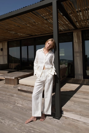 Modern Design SoftTouchFinish 100% LINEN STRAIGHT LEG PANT