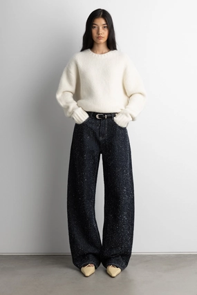 SoftTouchFinish Cold Weather Wear 29"  BOUCLE TEXTURED BARREL JEAN