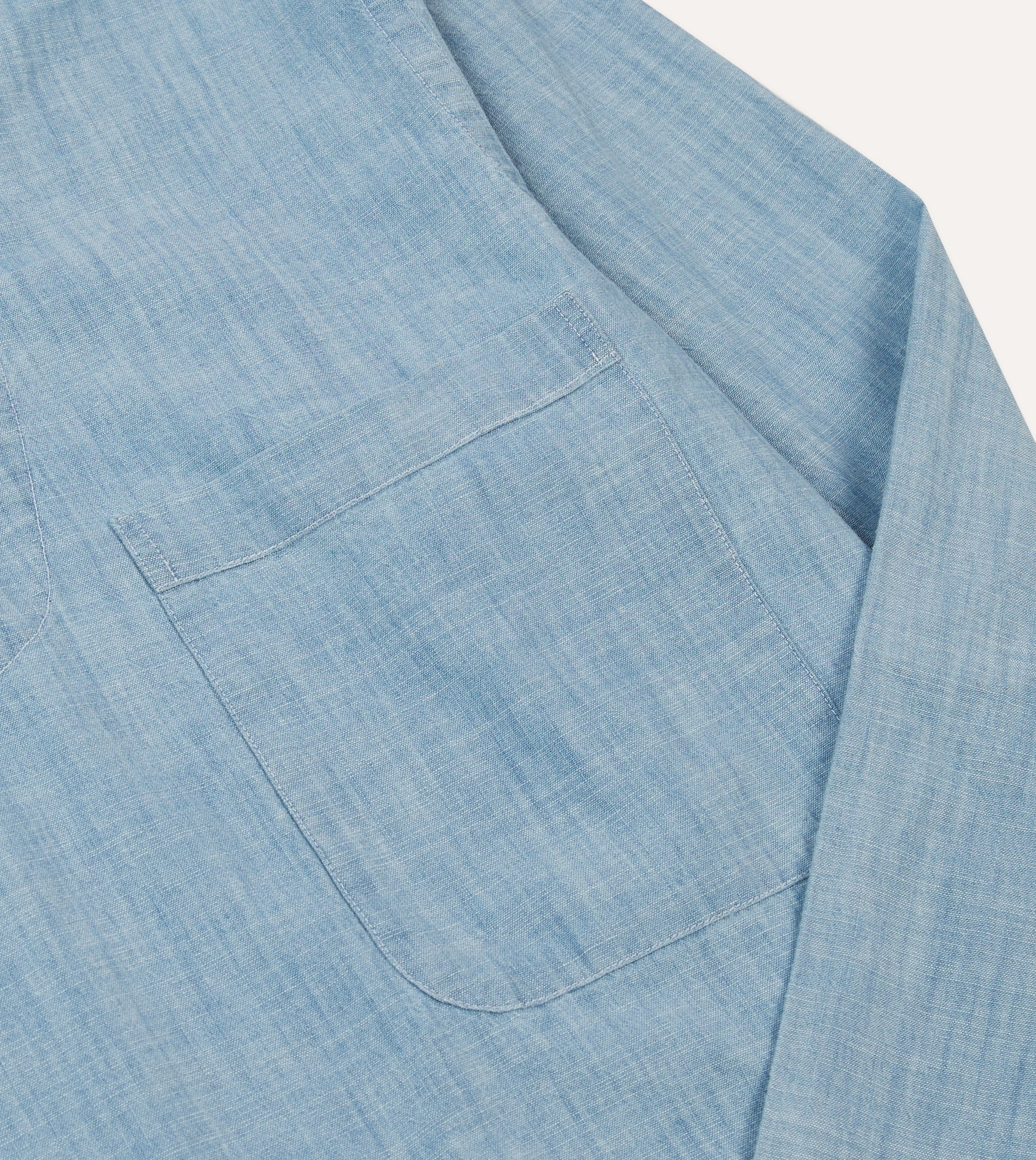Sophisticated Elegance Blue Chambray Smock