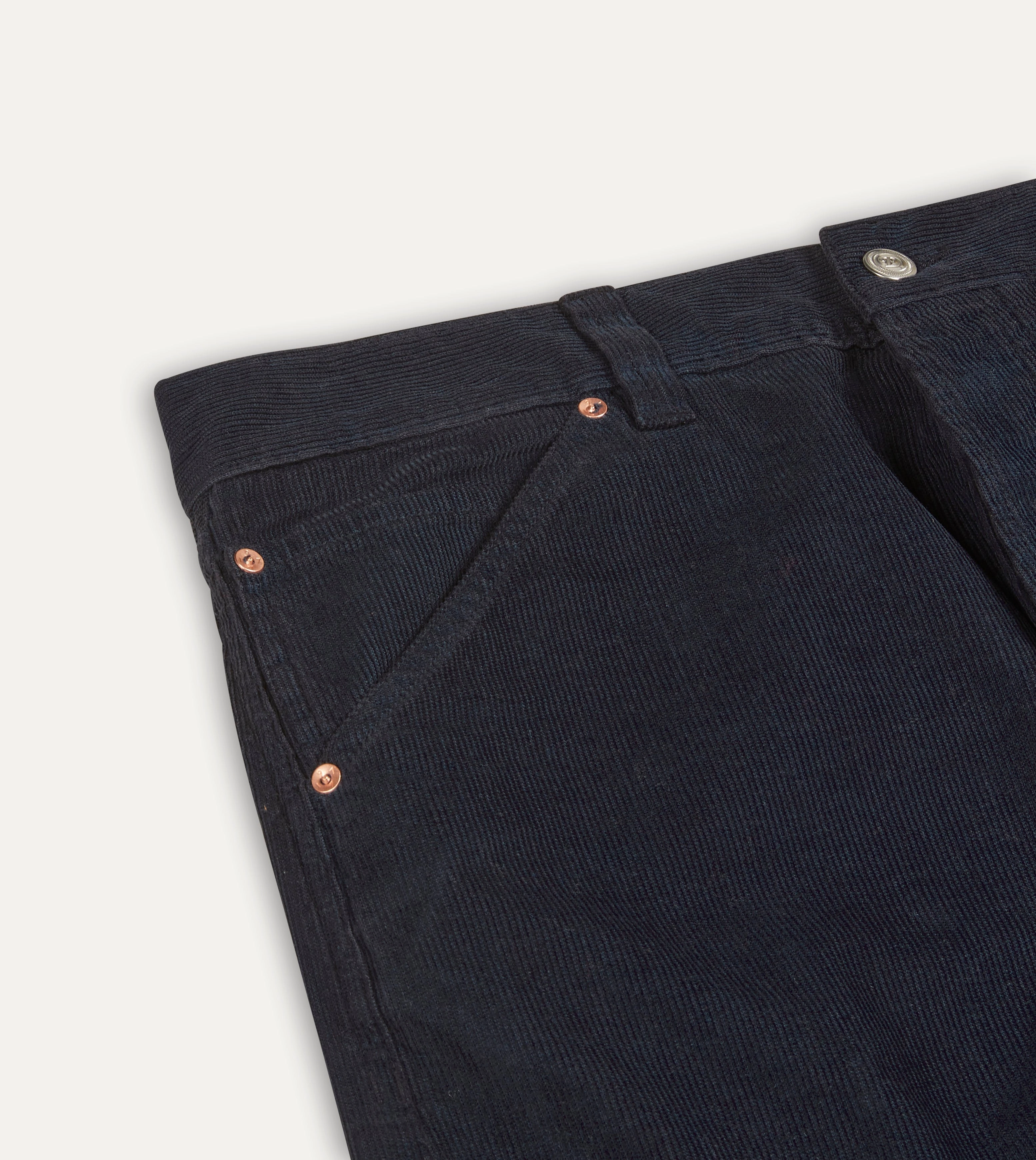 Navy Japanese Selvedge Needlecord Five-Pocket Trousers Modern Fit City Ready