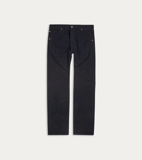 Navy Japanese Selvedge Needlecord Five-Pocket Trousers WaterRepellent Wrinklefree