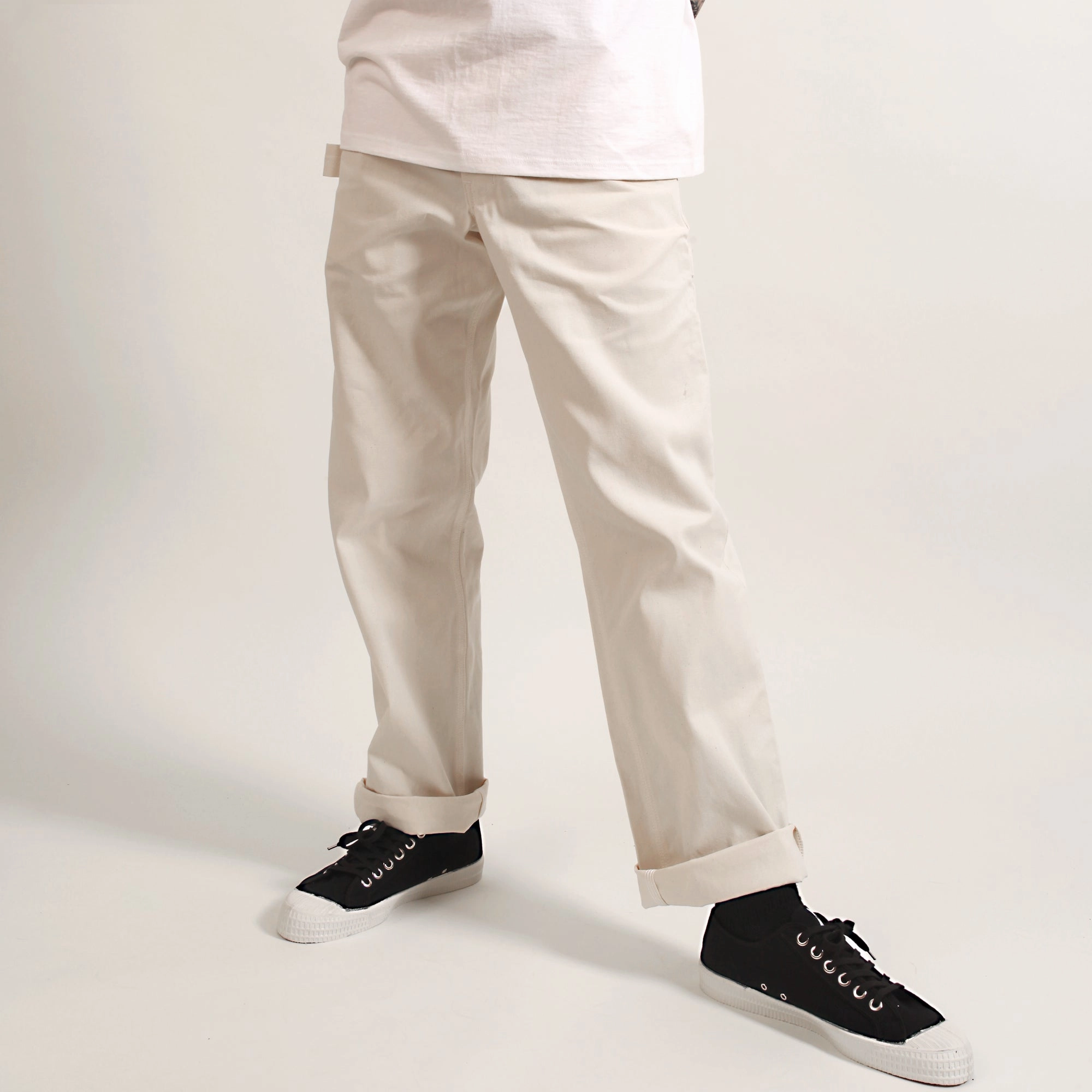 Ace Drop Cloth Tradesman Carpenter Pants - White Sport Comfort