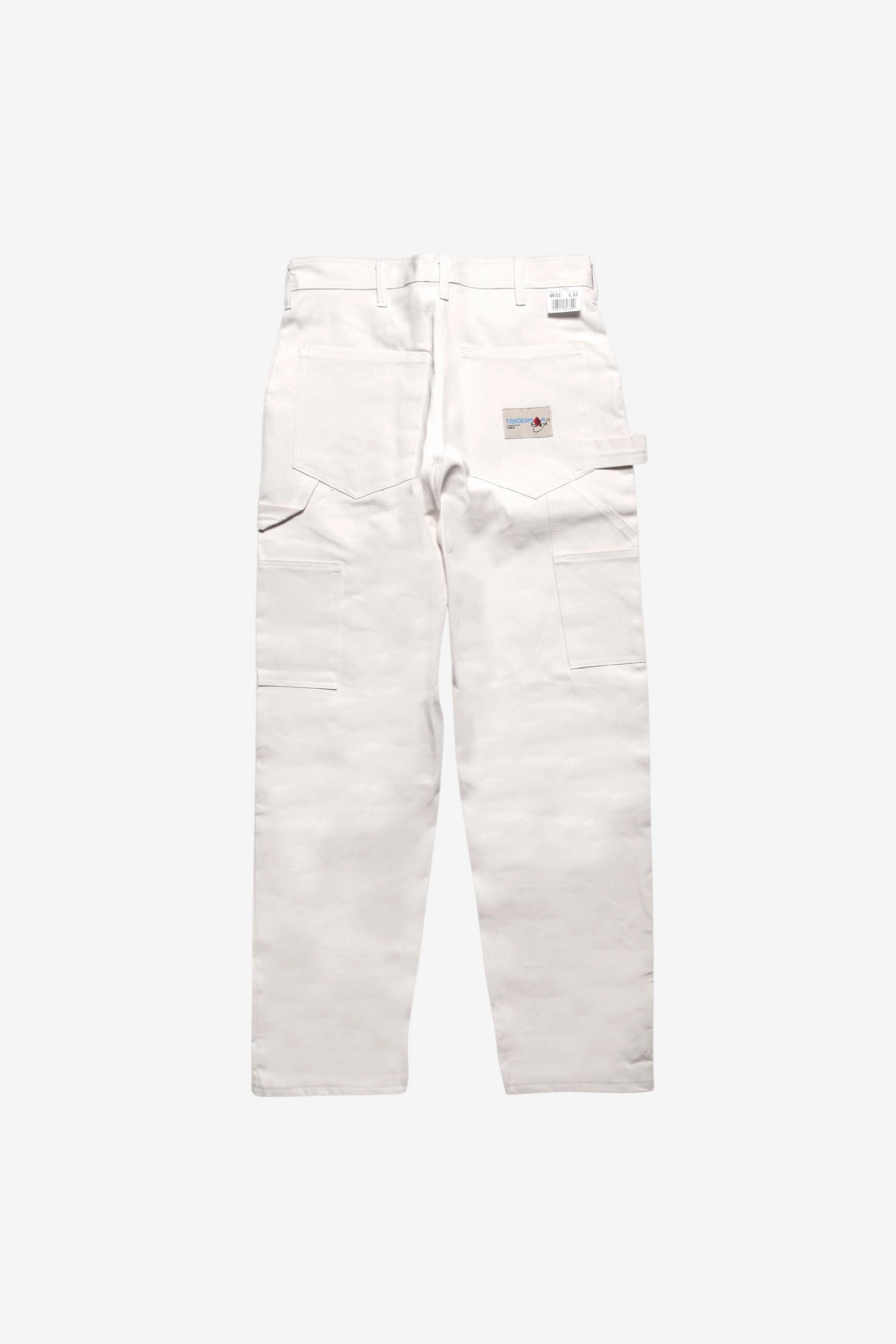 WaterRepellentCoating Ace Drop Cloth Tradesman Carpenter Pants - White