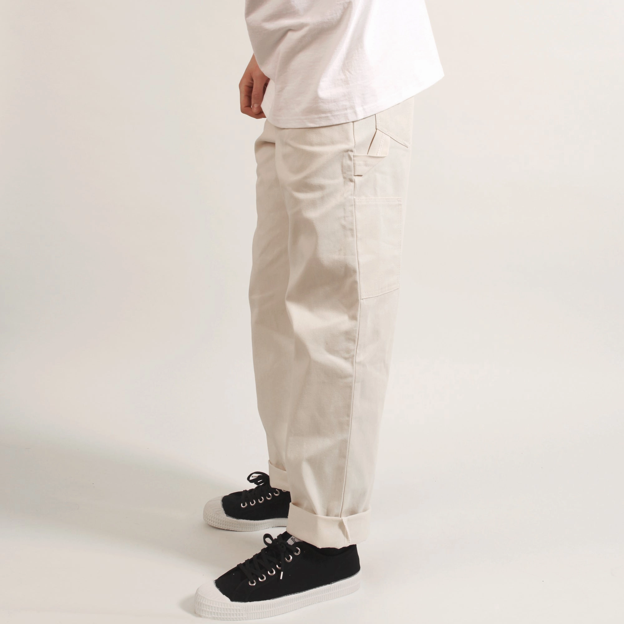 Ace Drop Cloth Tradesman Carpenter Pants - White Hidden pockets Breath Flex