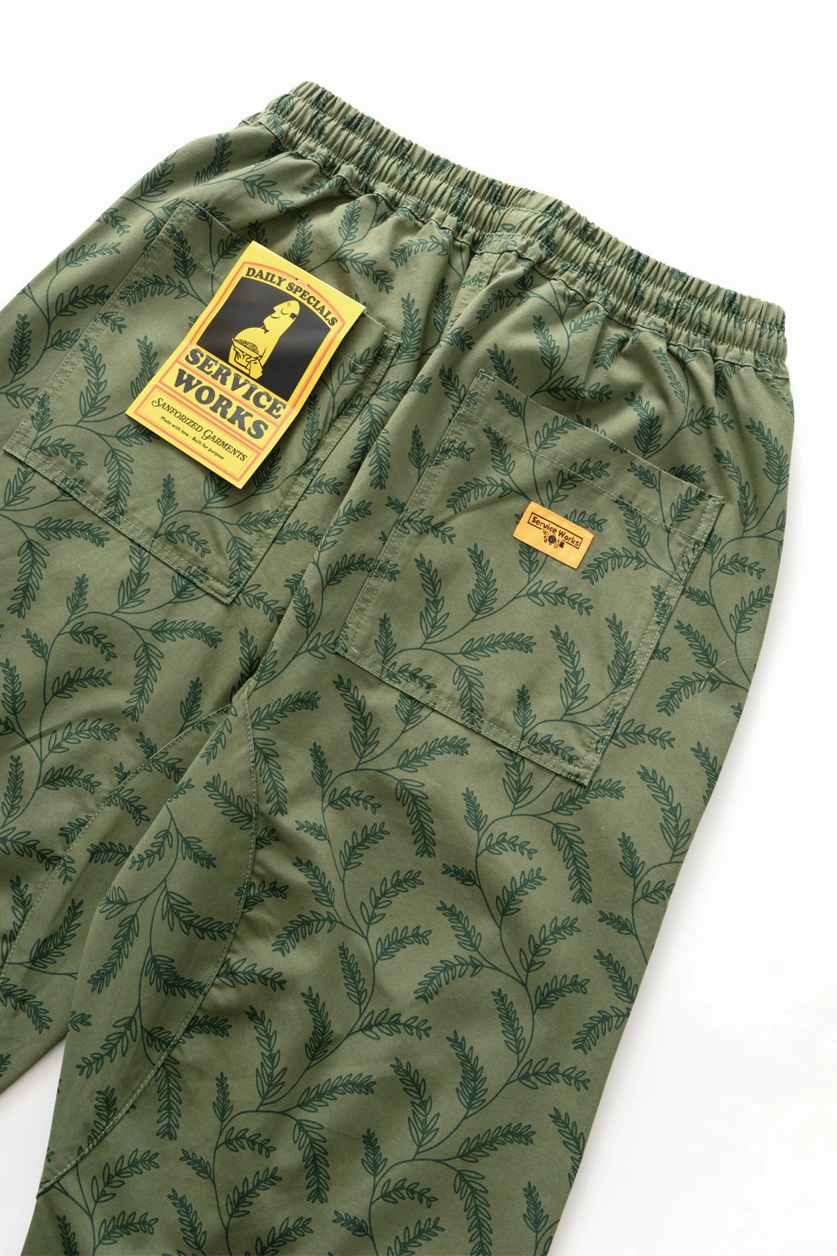 Service Works - Branch Twill Chef Pants - Olive Casual Chic Quick Conversion Hem
