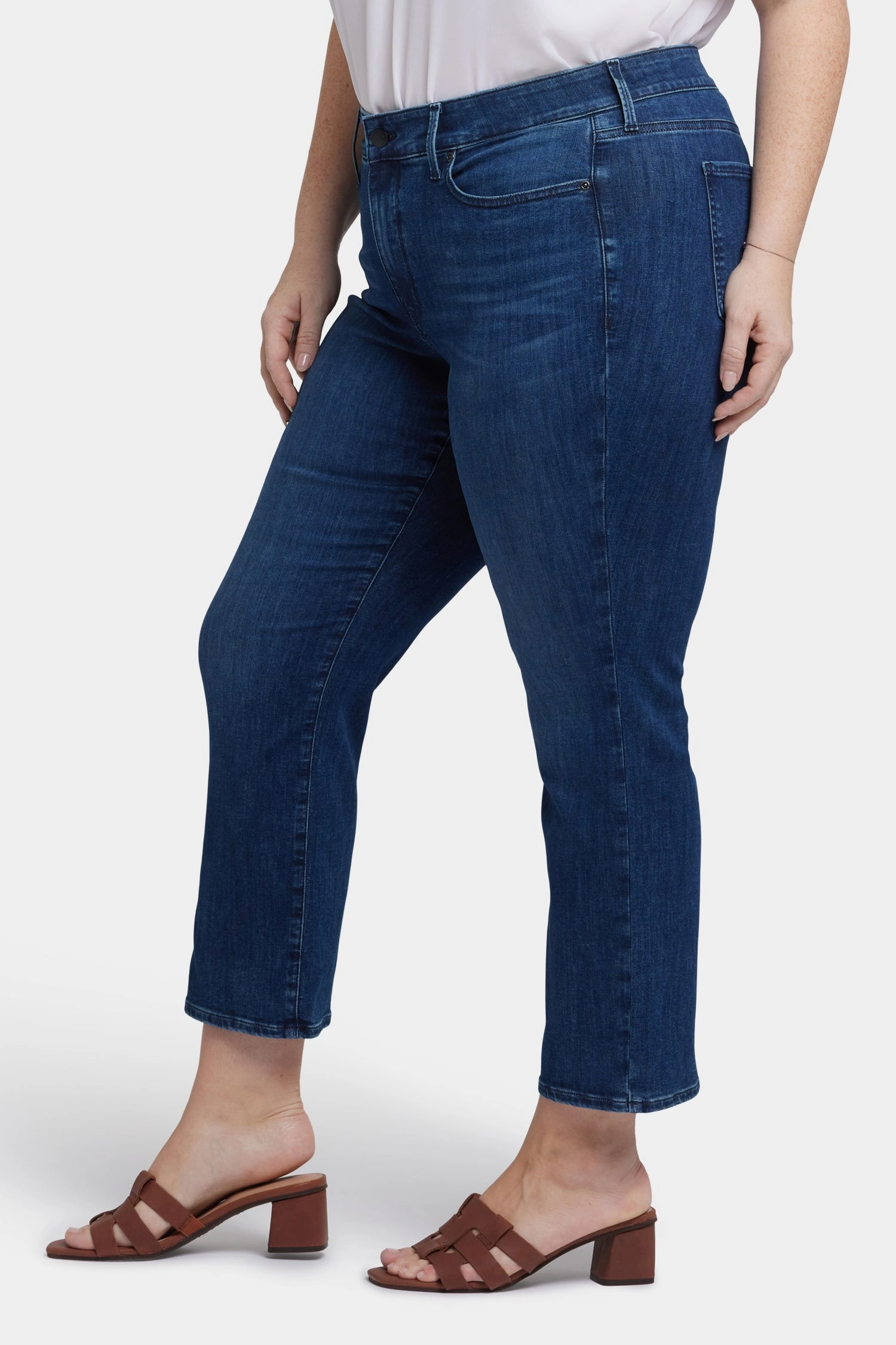 Marilyn Straight Ankle Jeans In Plus Size - Ibiza Blues Beach Day Versatile Soft