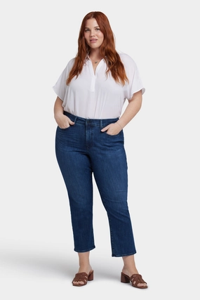 Timeless Feel Marilyn Straight Ankle Jeans In Plus Size - Ibiza Blues