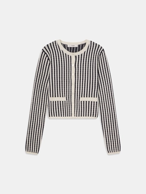Modern Knitwear The Cable Cardi -- Navy Multi