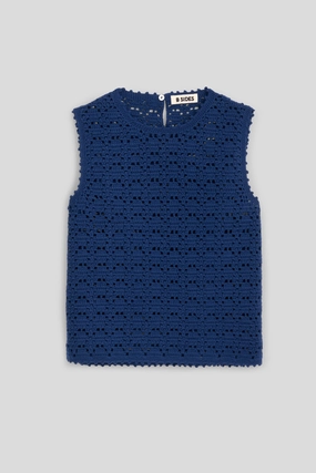 Layer Ready Joy Crochet Shell Denim Blue