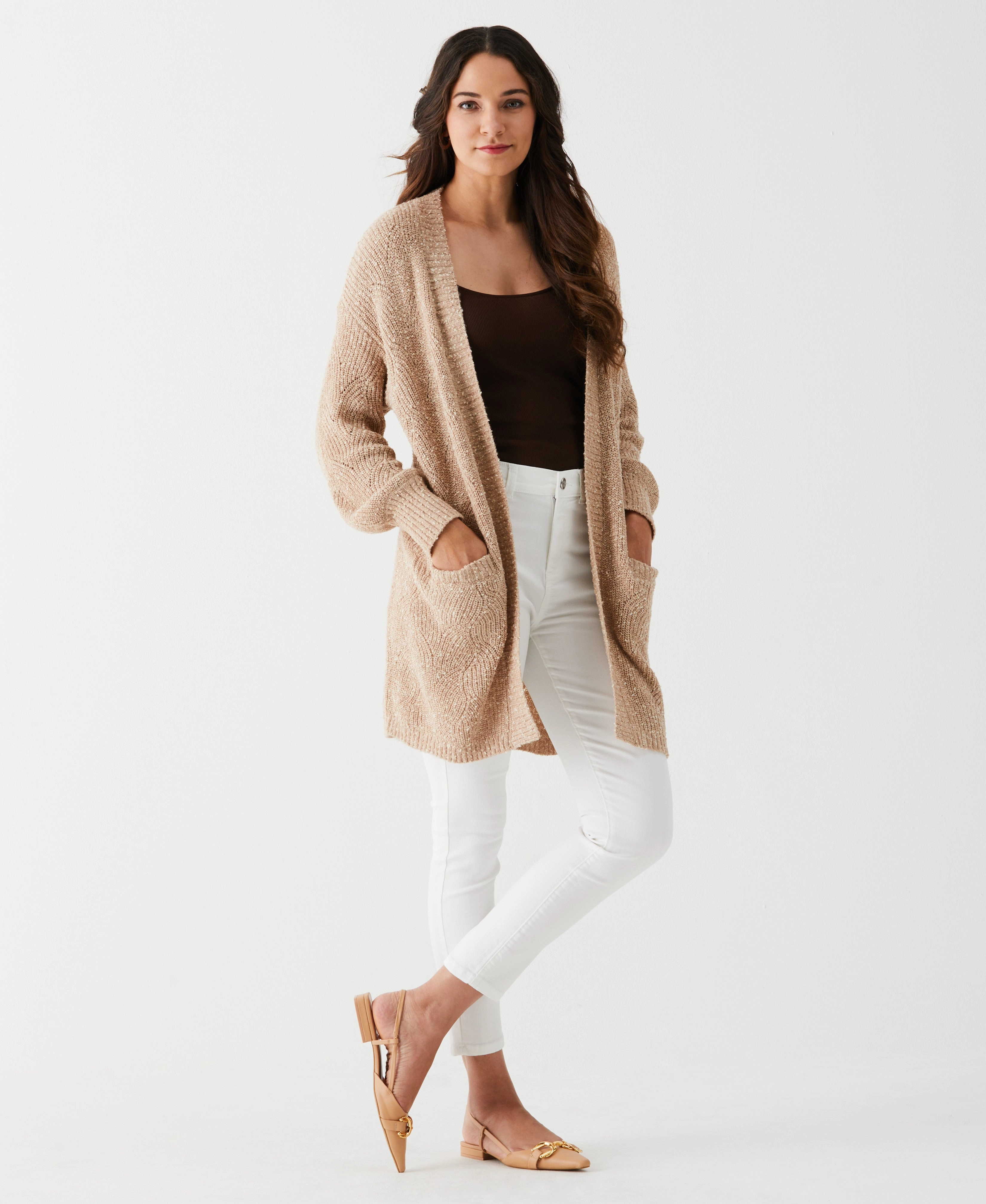 Seasonal Wear Knit Look Duster Cardigan