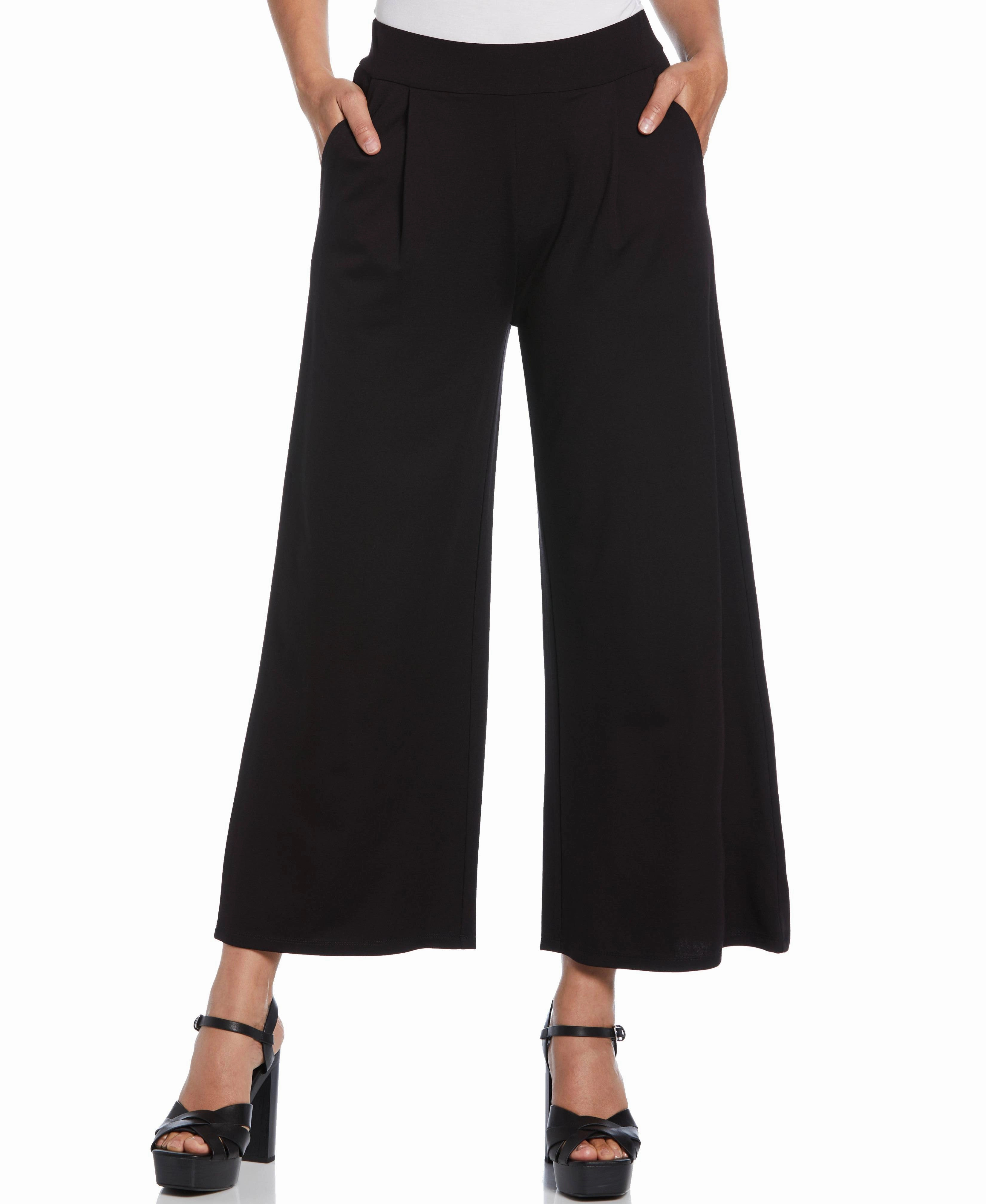 Ponte Knit Pull-On Crop Pant Trendy Knit