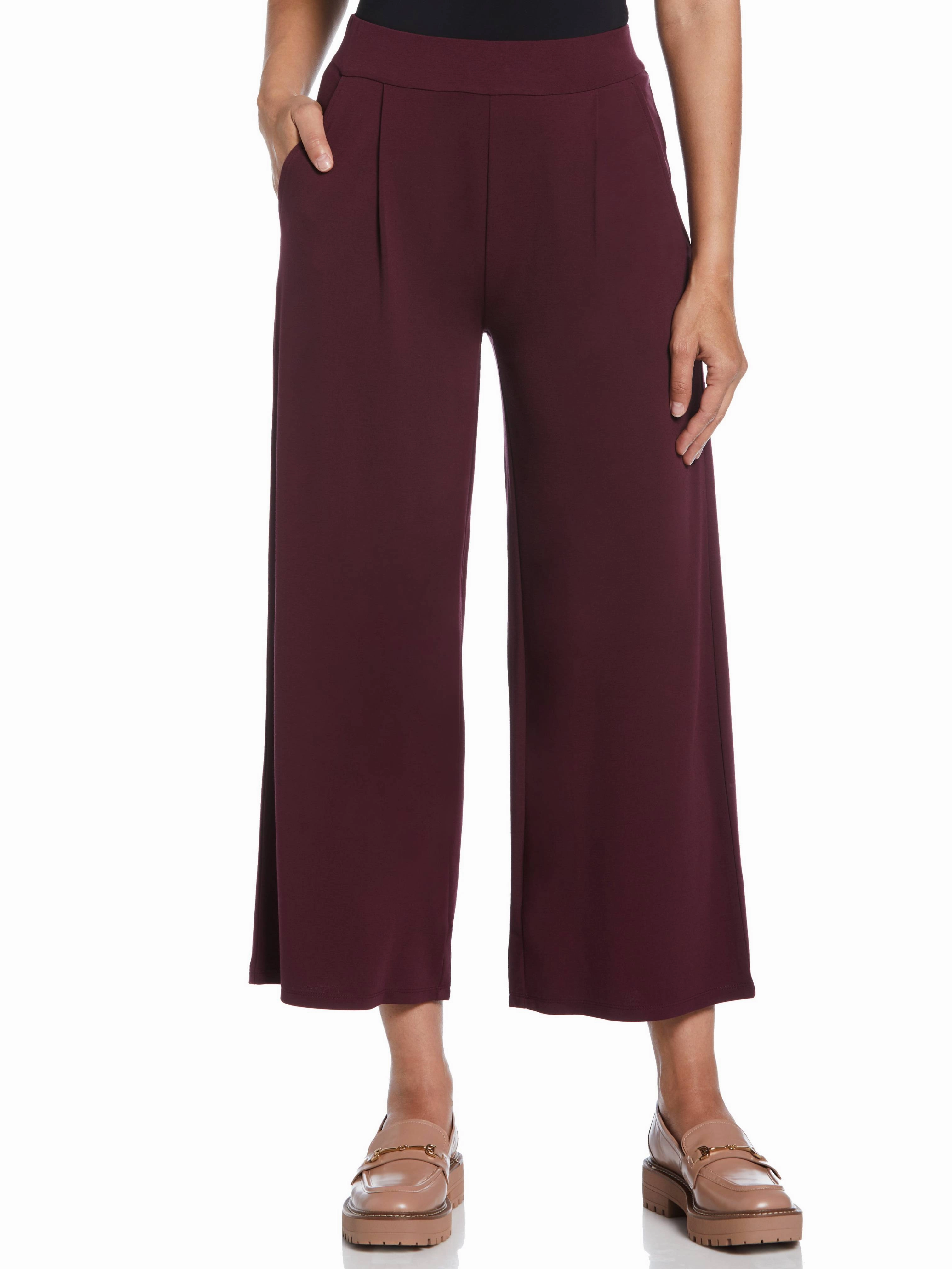 Ponte Knit Pull-On Crop Pant Light Fit Design