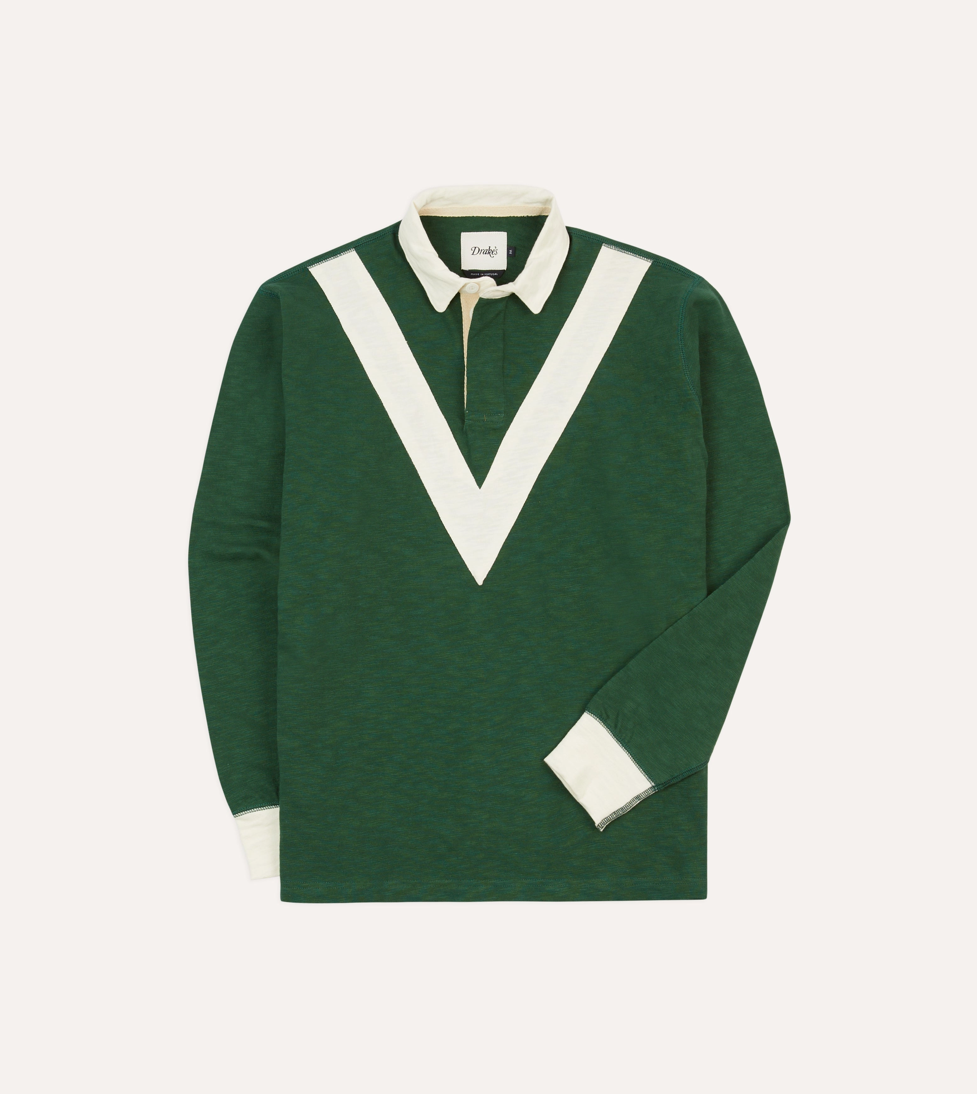 Green and Ecru Chevron Flam?? Cotton Rugby Shirt Holiday Special