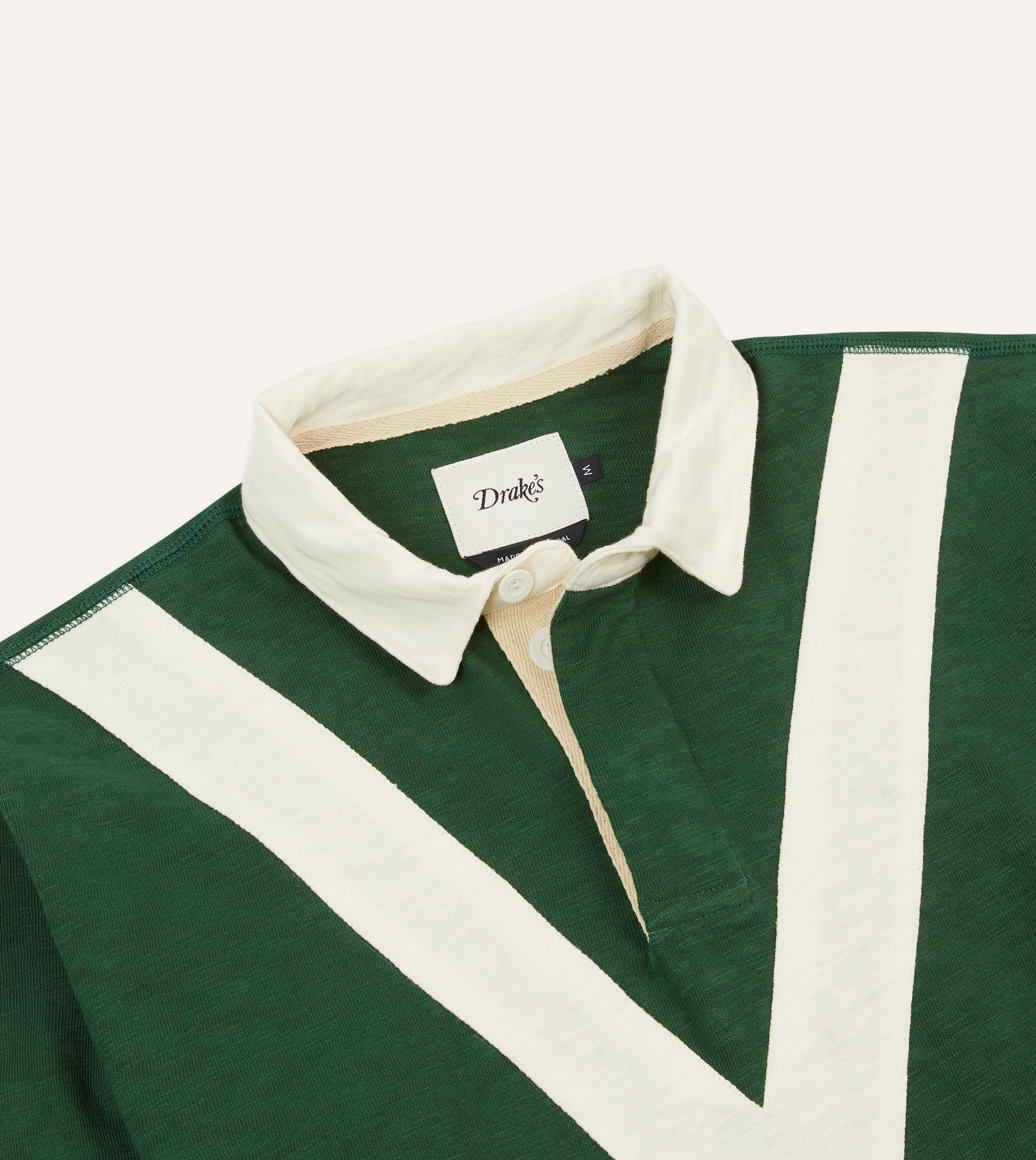 Year-Round Wear Unisex Option Green and Ecru Chevron Flam?? Cotton Rugby Shirt