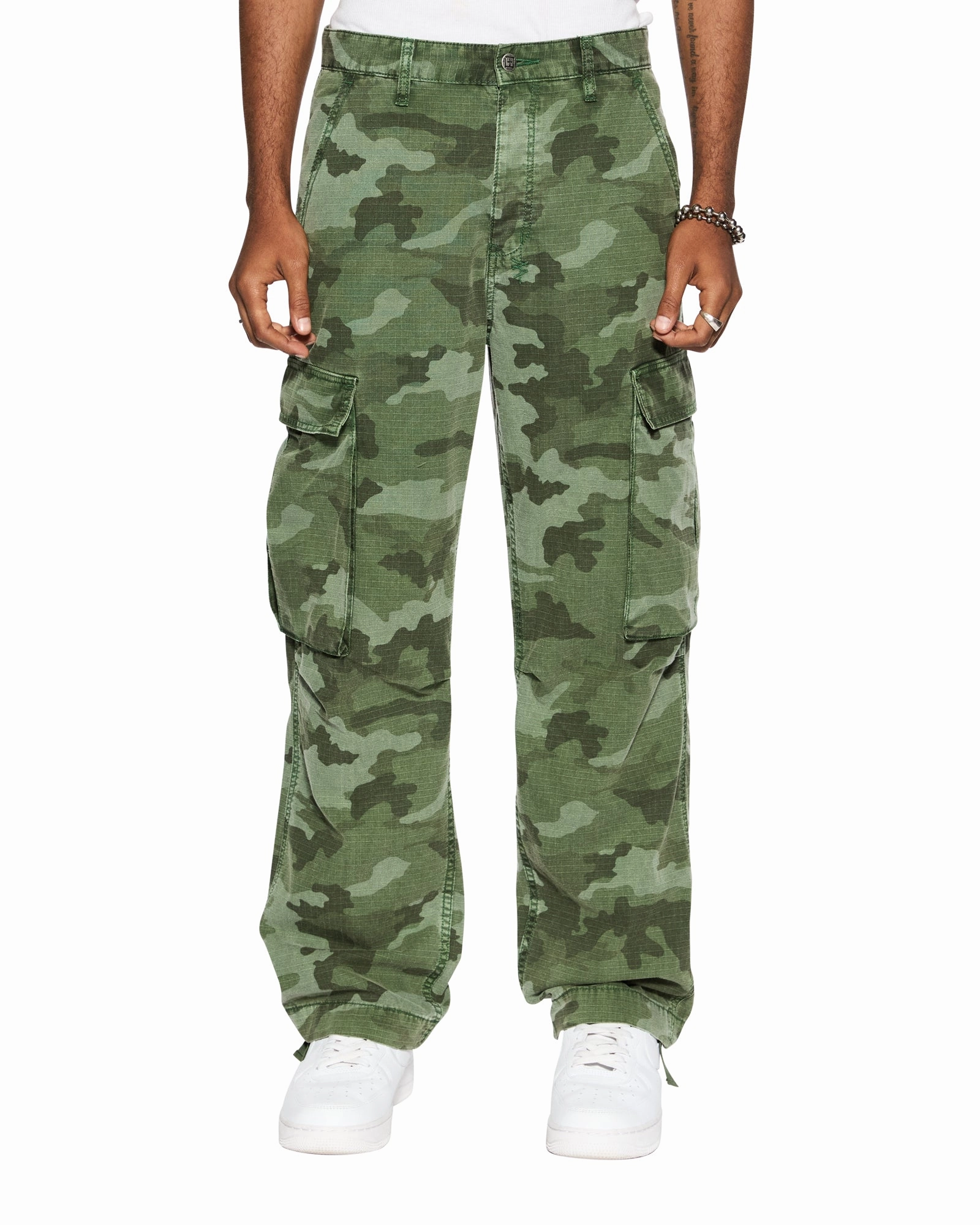 FUGITIVE CARGO HASH CAMO Polyester fabric Flexible Gusset Design