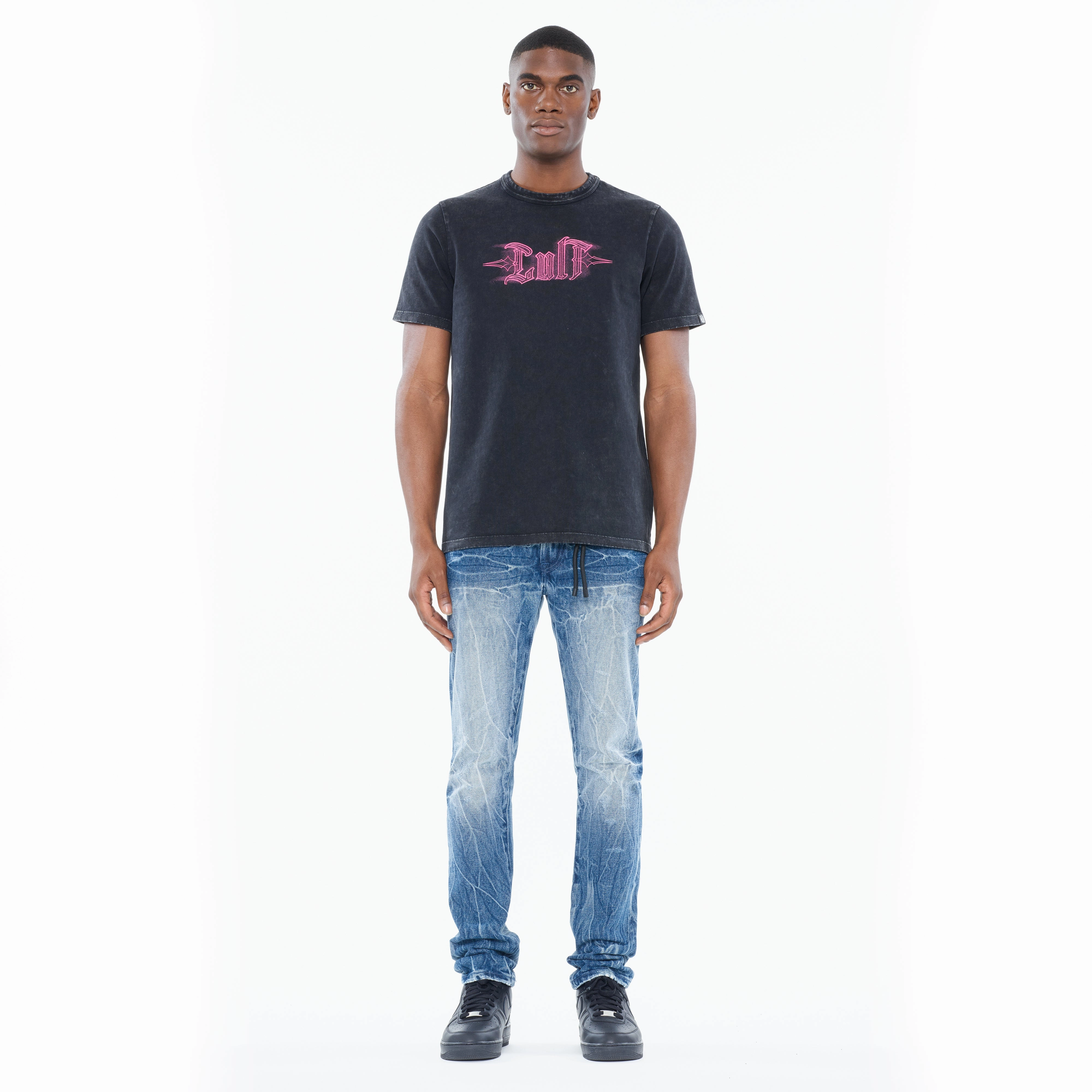 Vintage authenticity Cult's Heavyweight Short Sleeve Crew Neck Tee "Pinstripe Logo" in Winter White