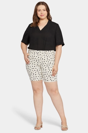 Teflon Coated Finish Beach Vibes Ella Denim Shorts In Plus Size - Ellensburg