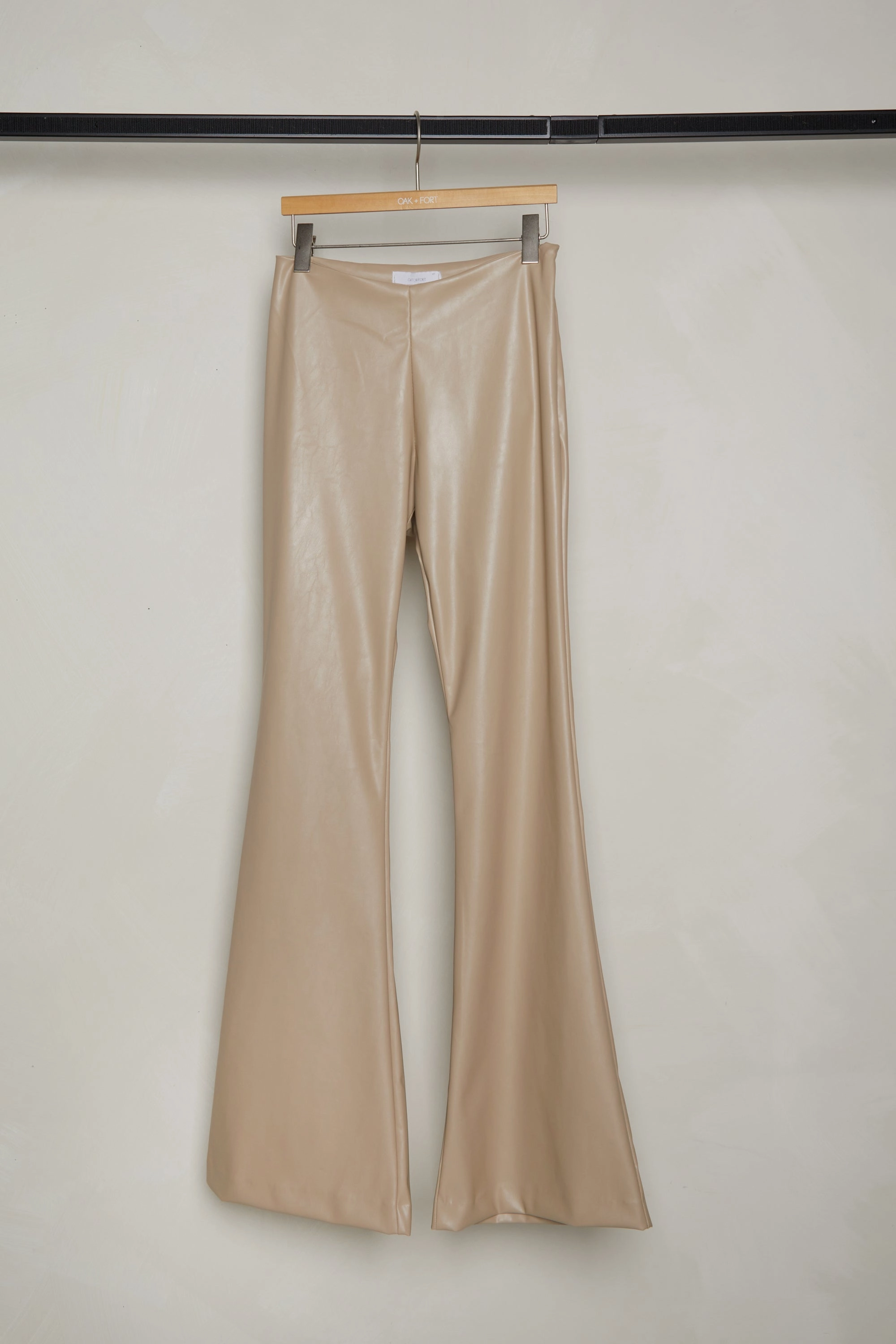 VEGAN LEATHER FLARED PANT Stylish Waistband SecureClosureSystem