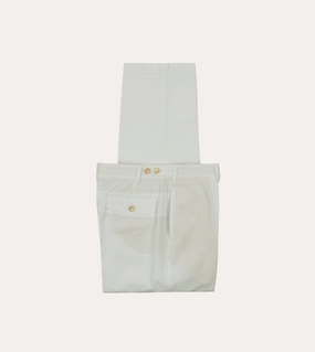 Michael McGregor for Drake??s White Seersucker Games Trousers Soft Waistband