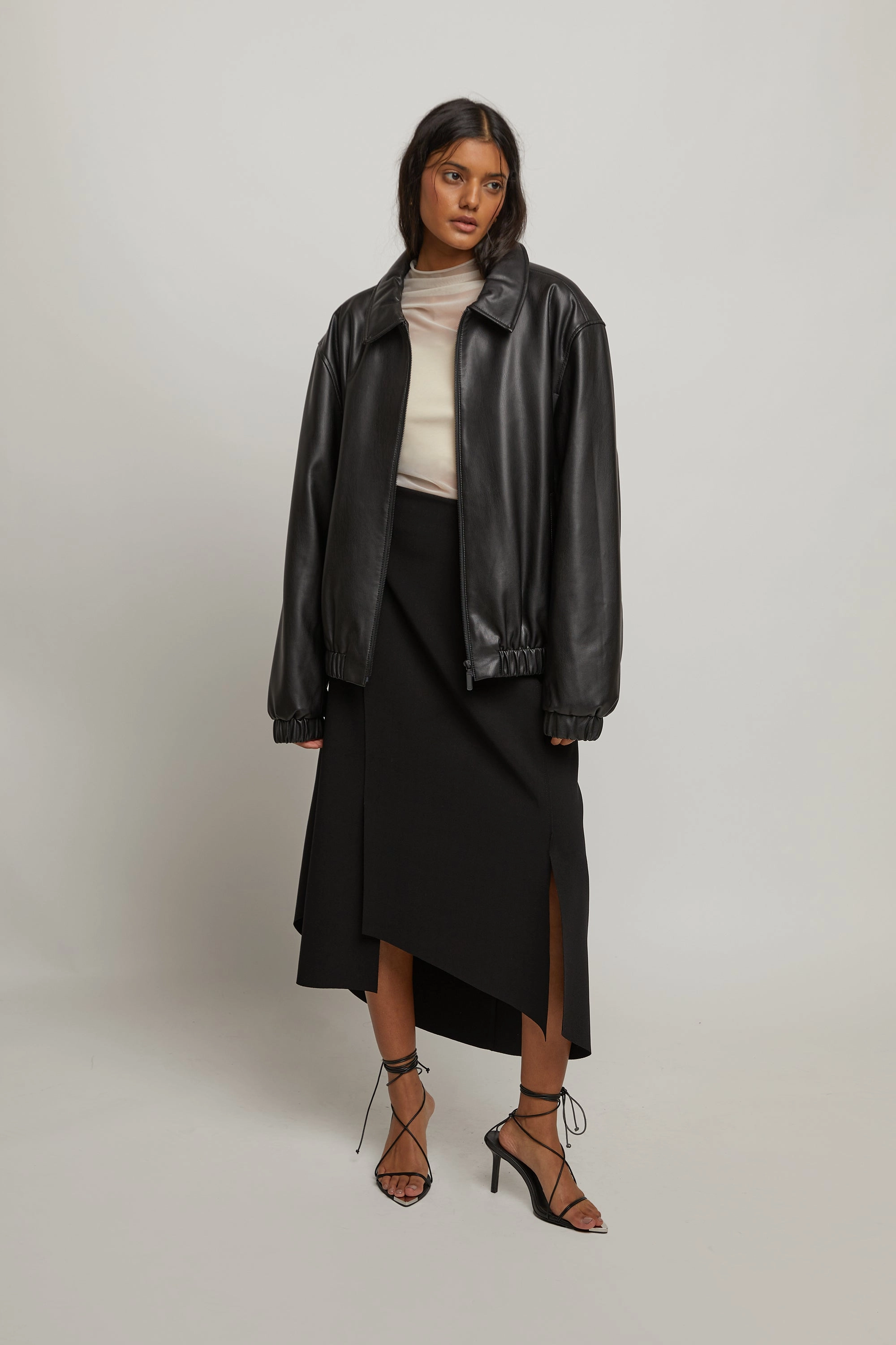 Elastic hem Street Attire ASYMMETRICAL HEM SKIRT