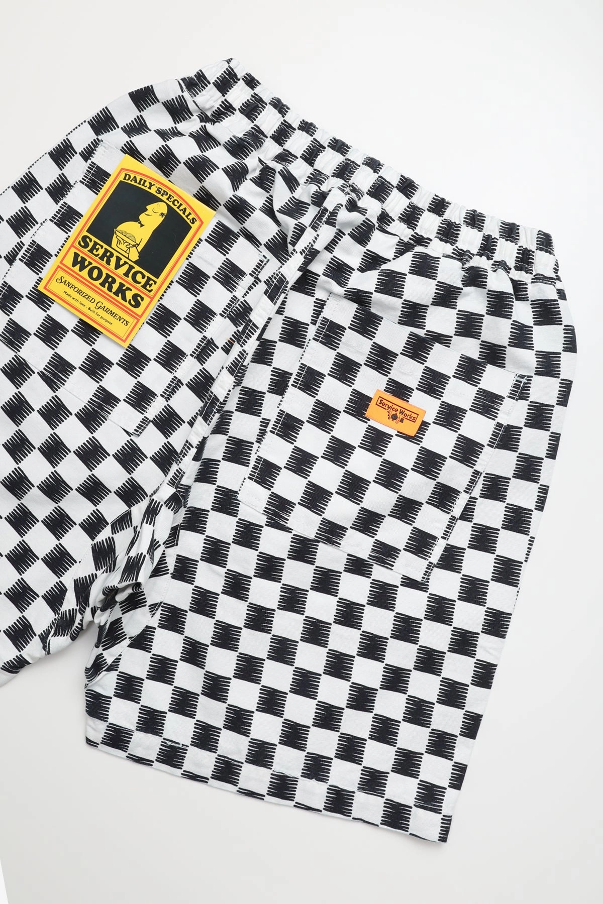 Service Works - Classic Chef Shorts - Mono Checker Active Flex Fit Quick Layer Fit