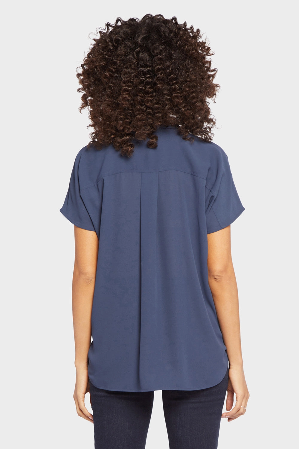 Becky Short Sleeved Blouse - Oxford Navy Lounge Comfort