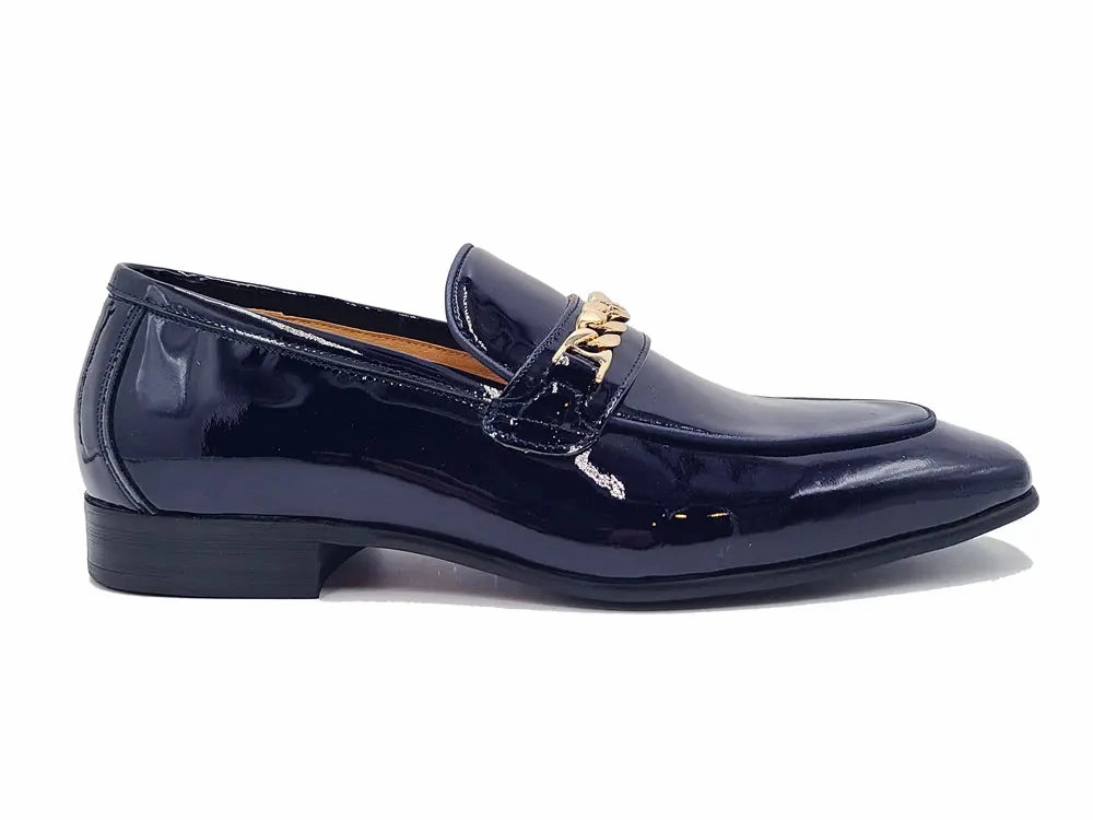 Fashionable Look Grip Guard Beveled Squared Toe Patent Leather Loafer