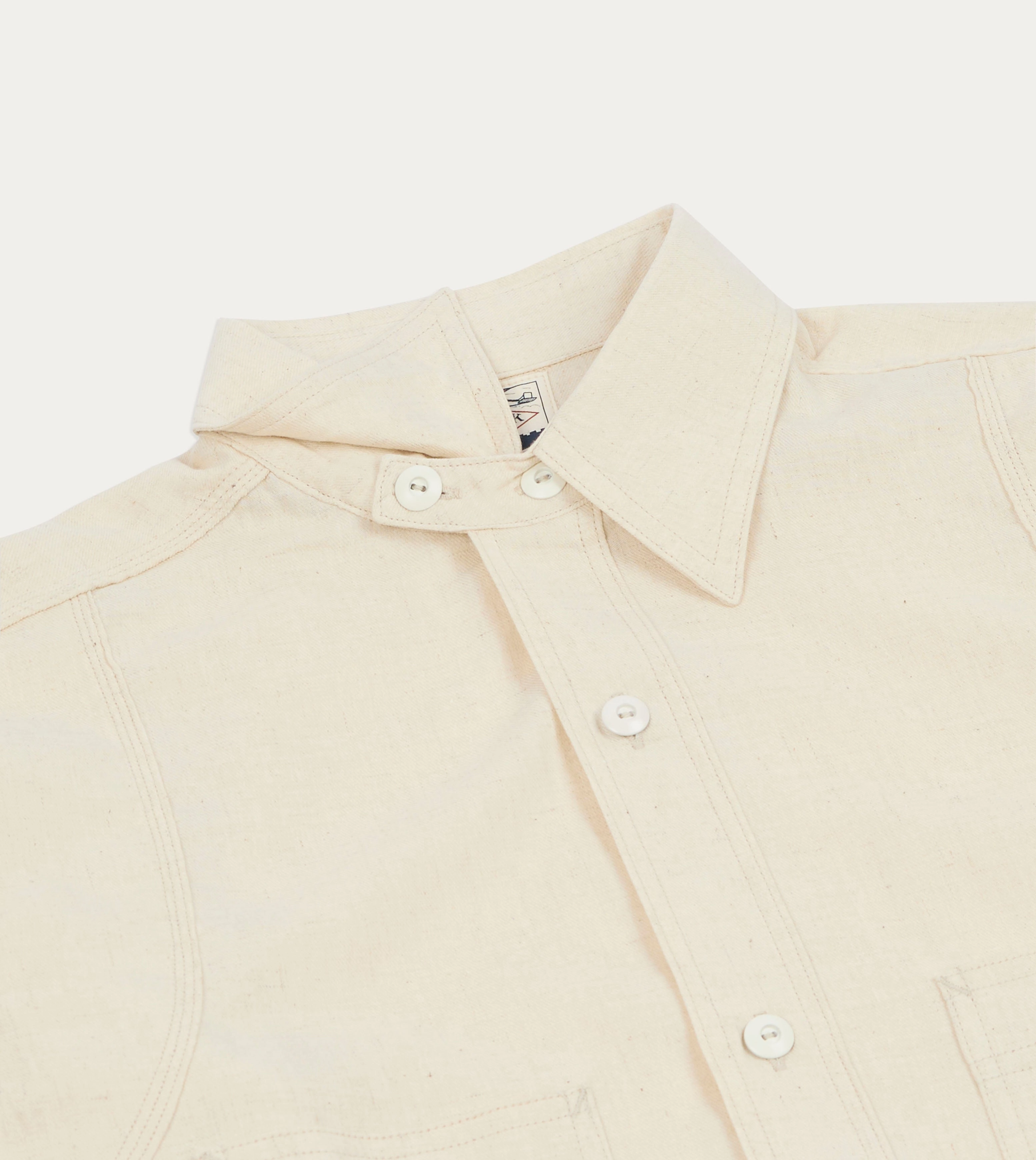 Big Yank '1920' Ecru Cotton-Linen Twill Flyer Shirt Trendsetting Functional Wear