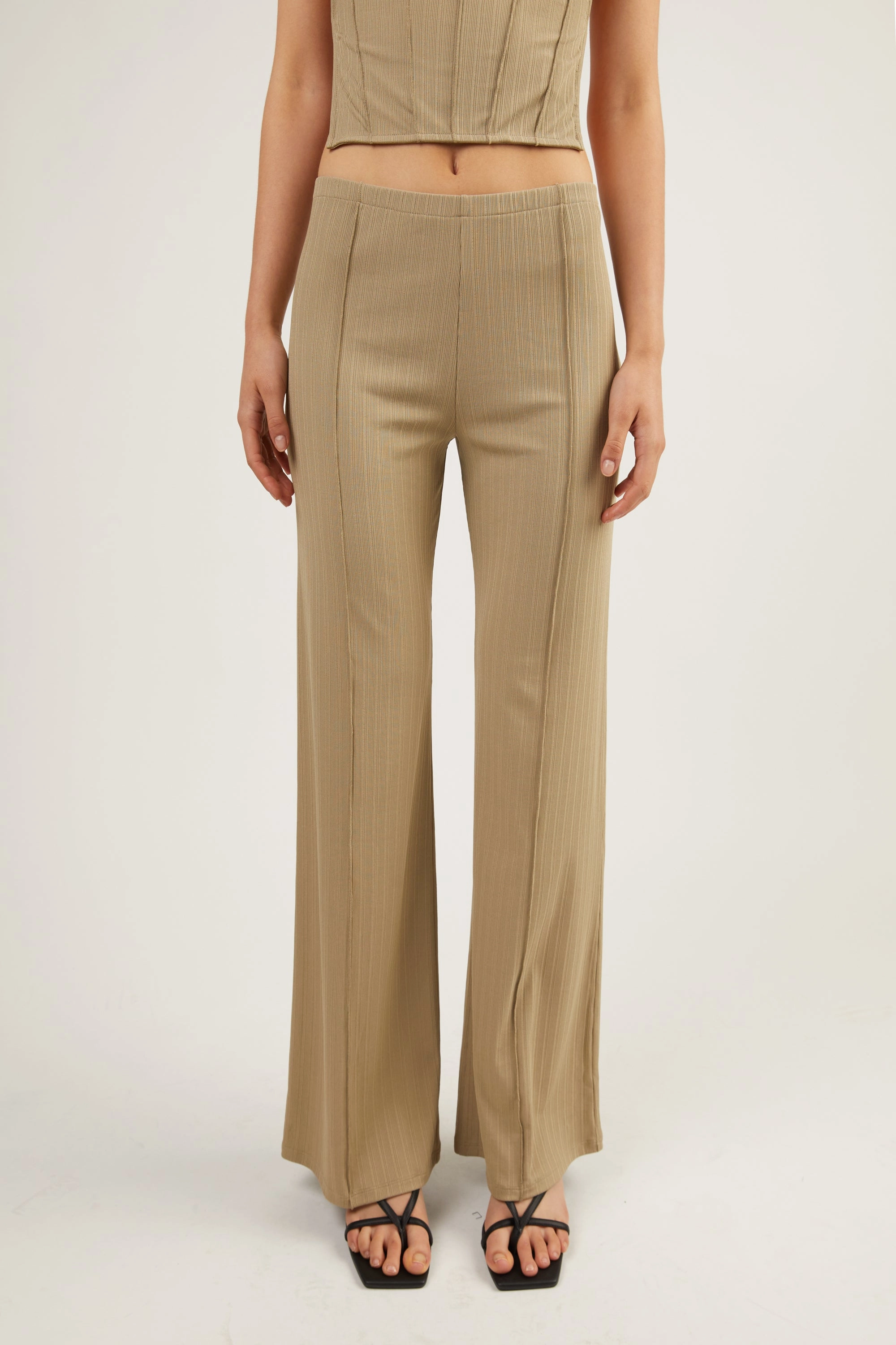 FLARED PANT WITH STITCH DETAILS Cozy Waist Stay Cool