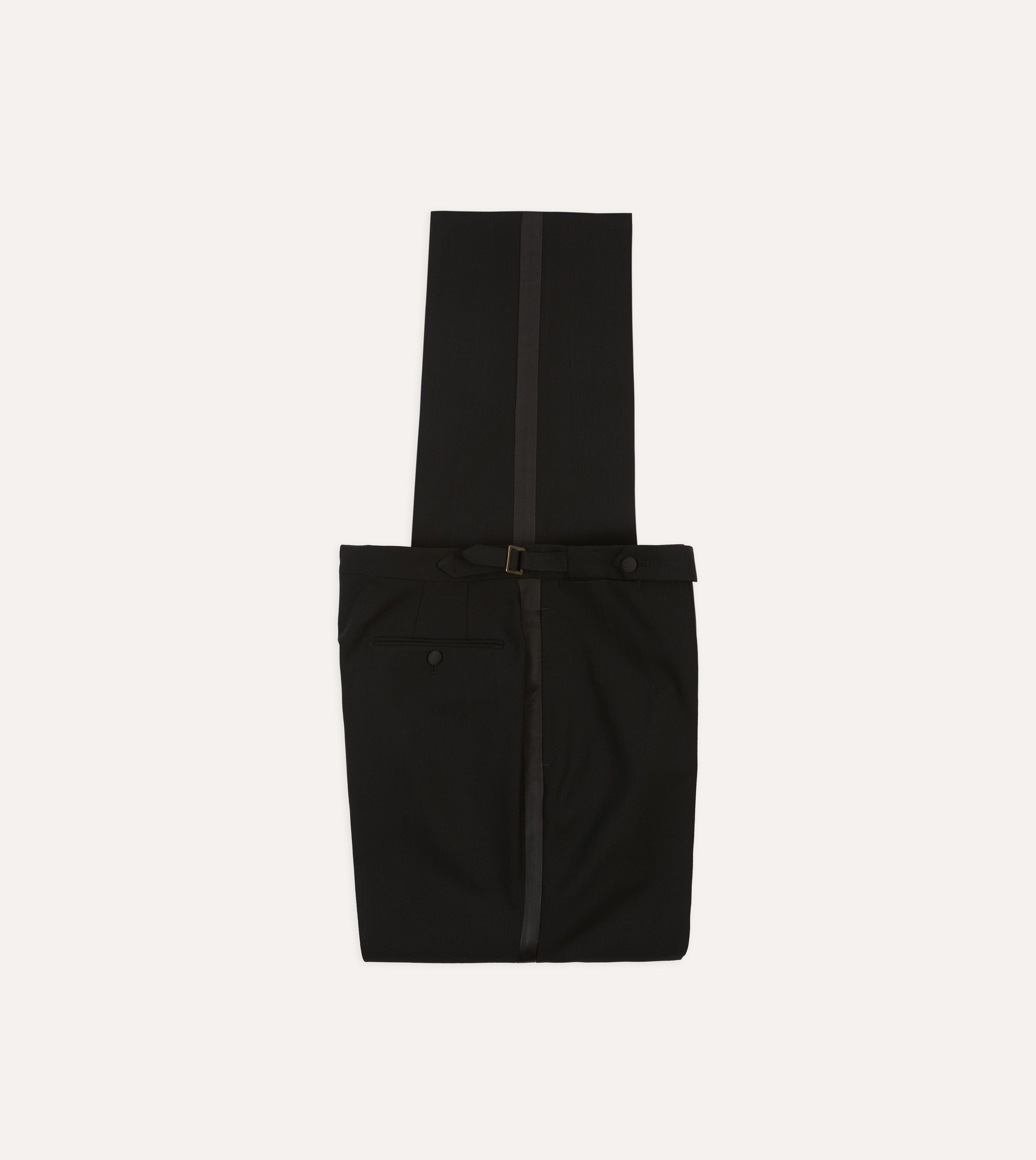 Black Wool Shawl Collar Tuxedo Trousers Cozy Comfort