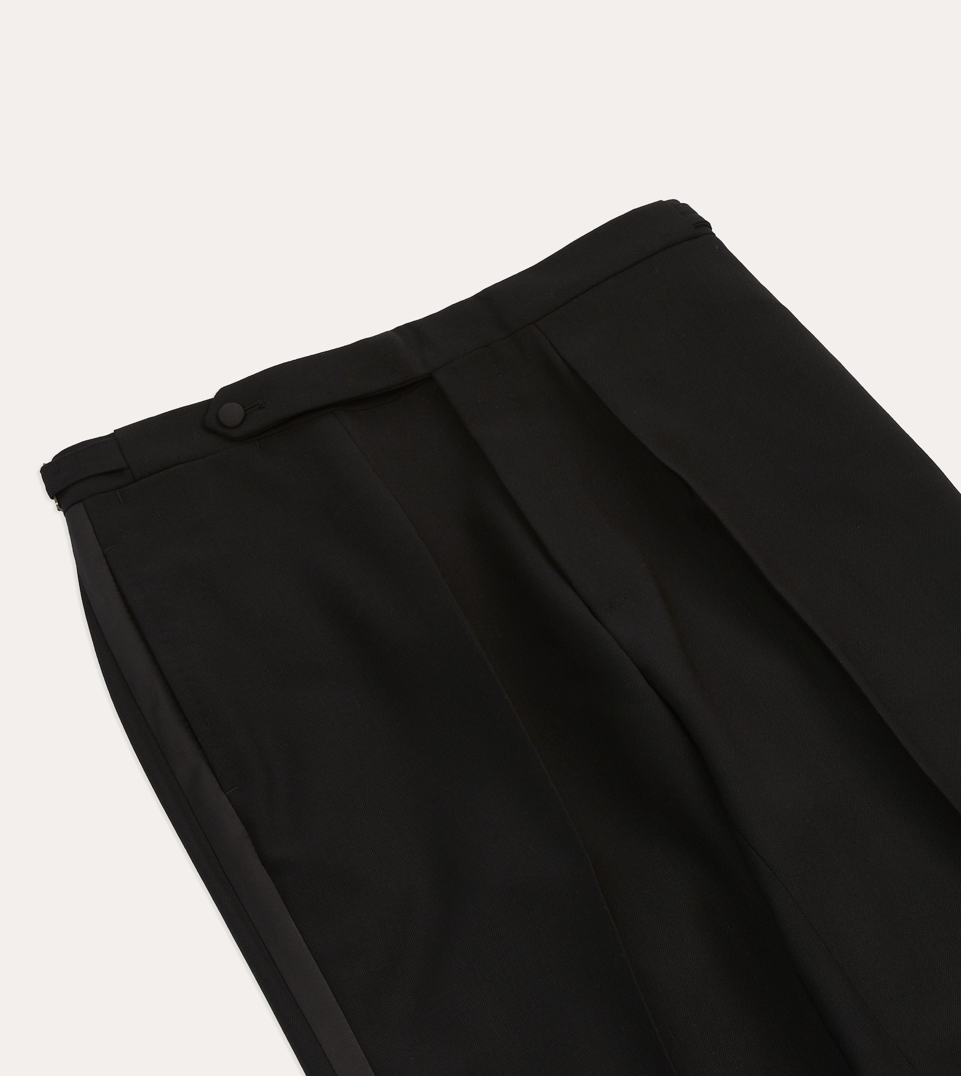 Stretch Layer Fit Perfect Pair Black Wool Shawl Collar Tuxedo Trousers
