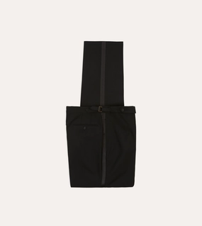 Black Wool Shawl Collar Tuxedo Trousers Cozy Comfort