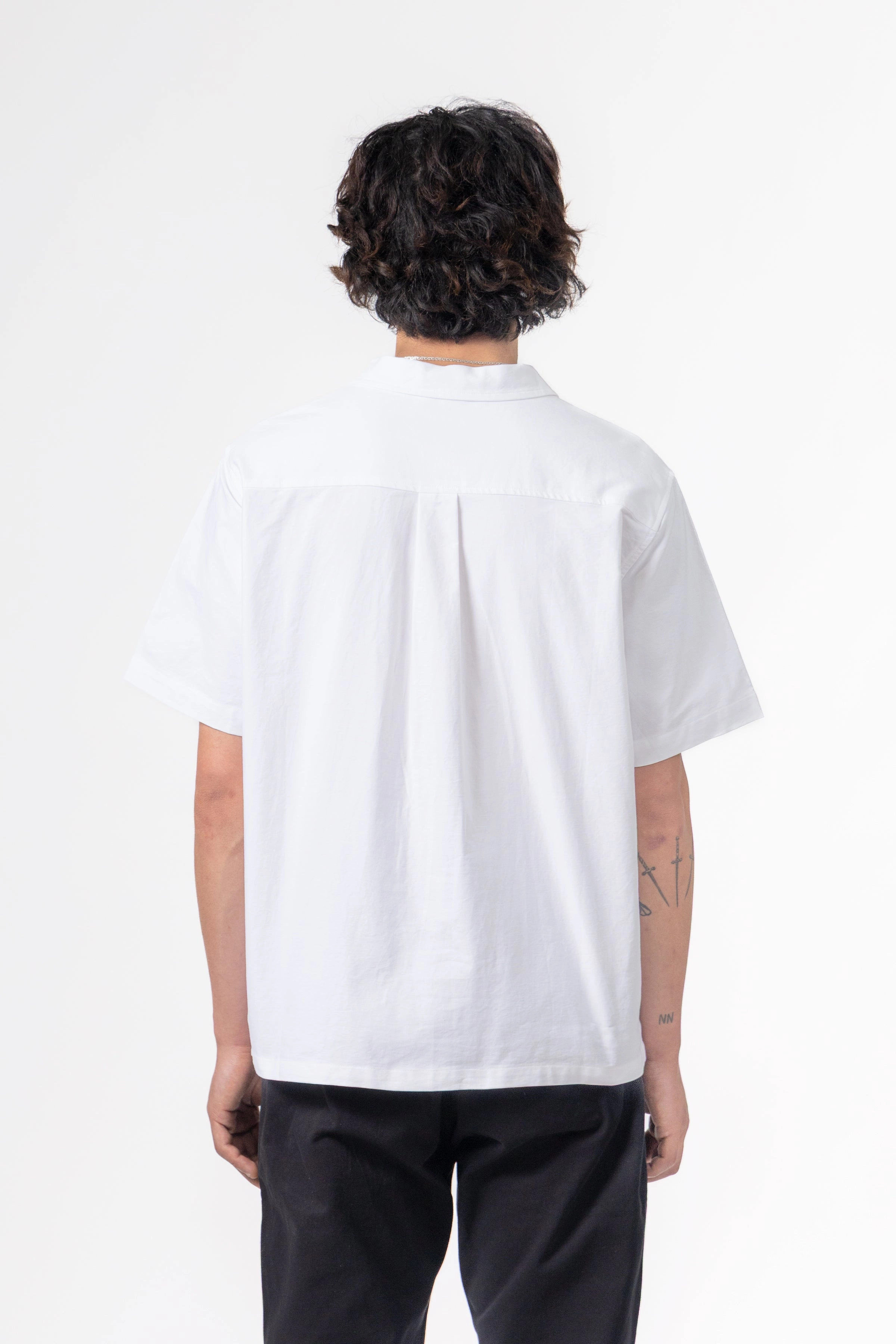 Blacksmith - 'Boxford' Short Sleeve Utility Shirt - White Water-resistant Subtle Details Creative Professional