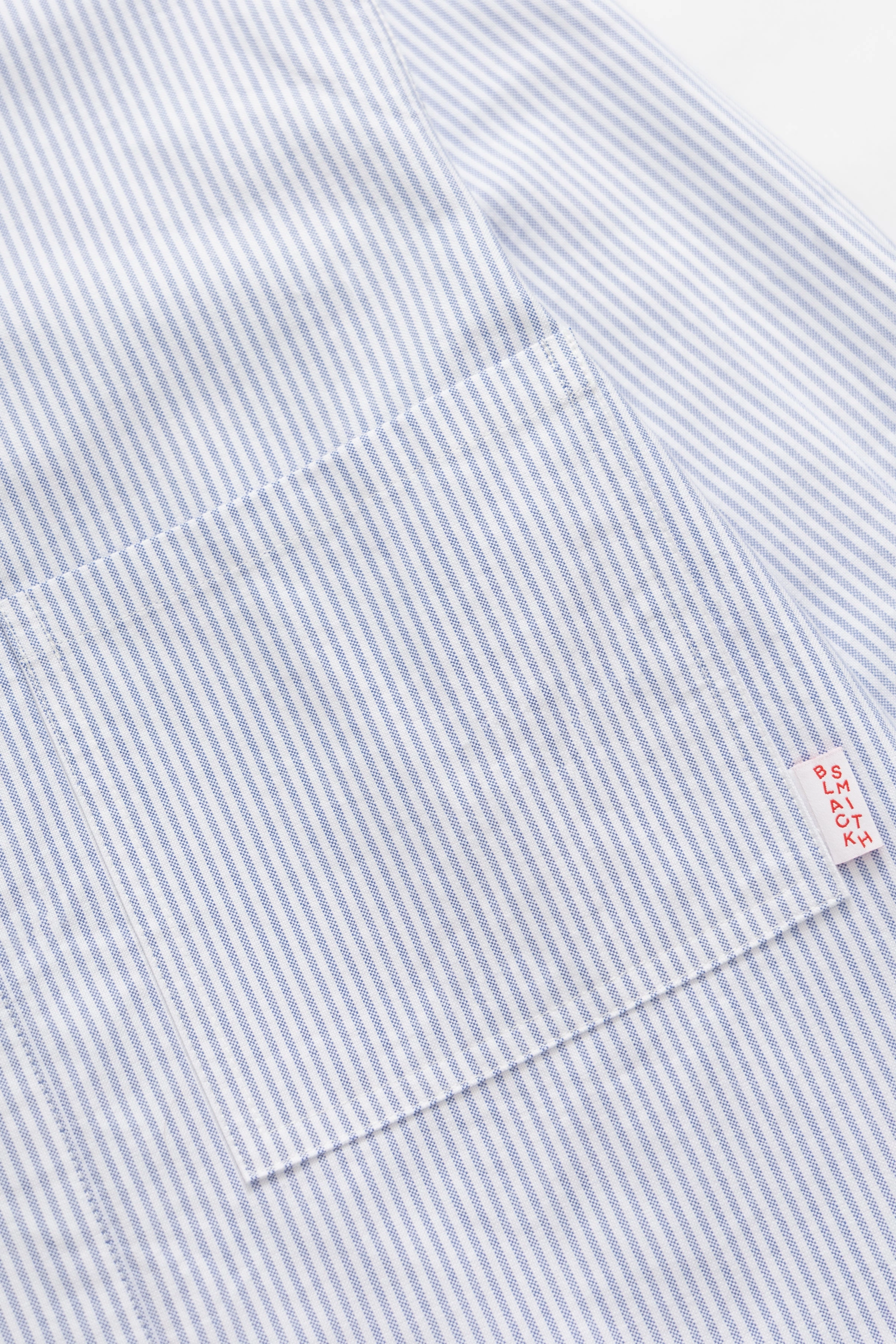 Blacksmith - 'Boxford' Utility Shirt - Blue Stripe Brushed Twill Smart Casual
