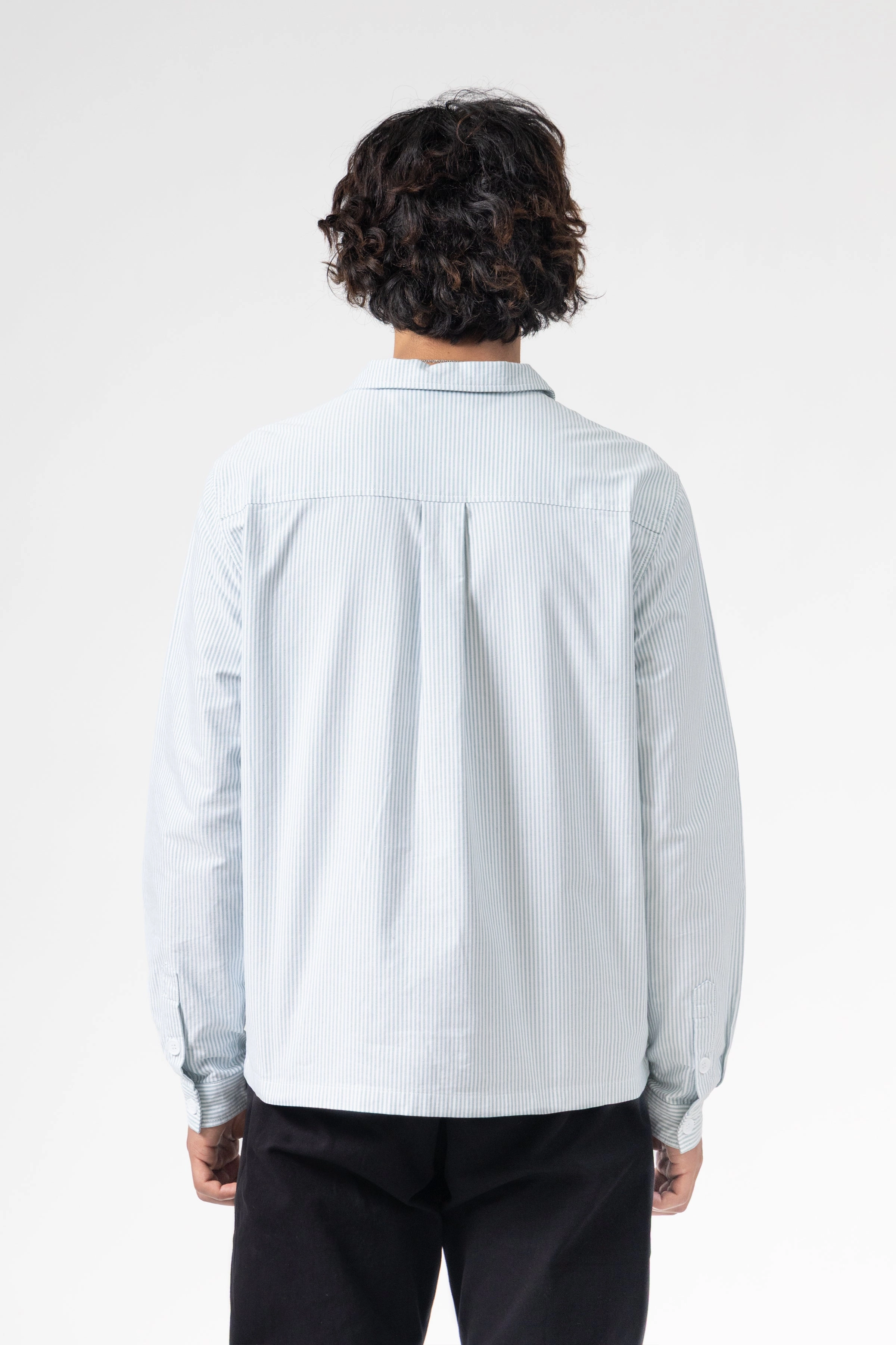 Youthful Vibe Blacksmith - 'Boxford' Utility Shirt - Green Stripe Distressed Look