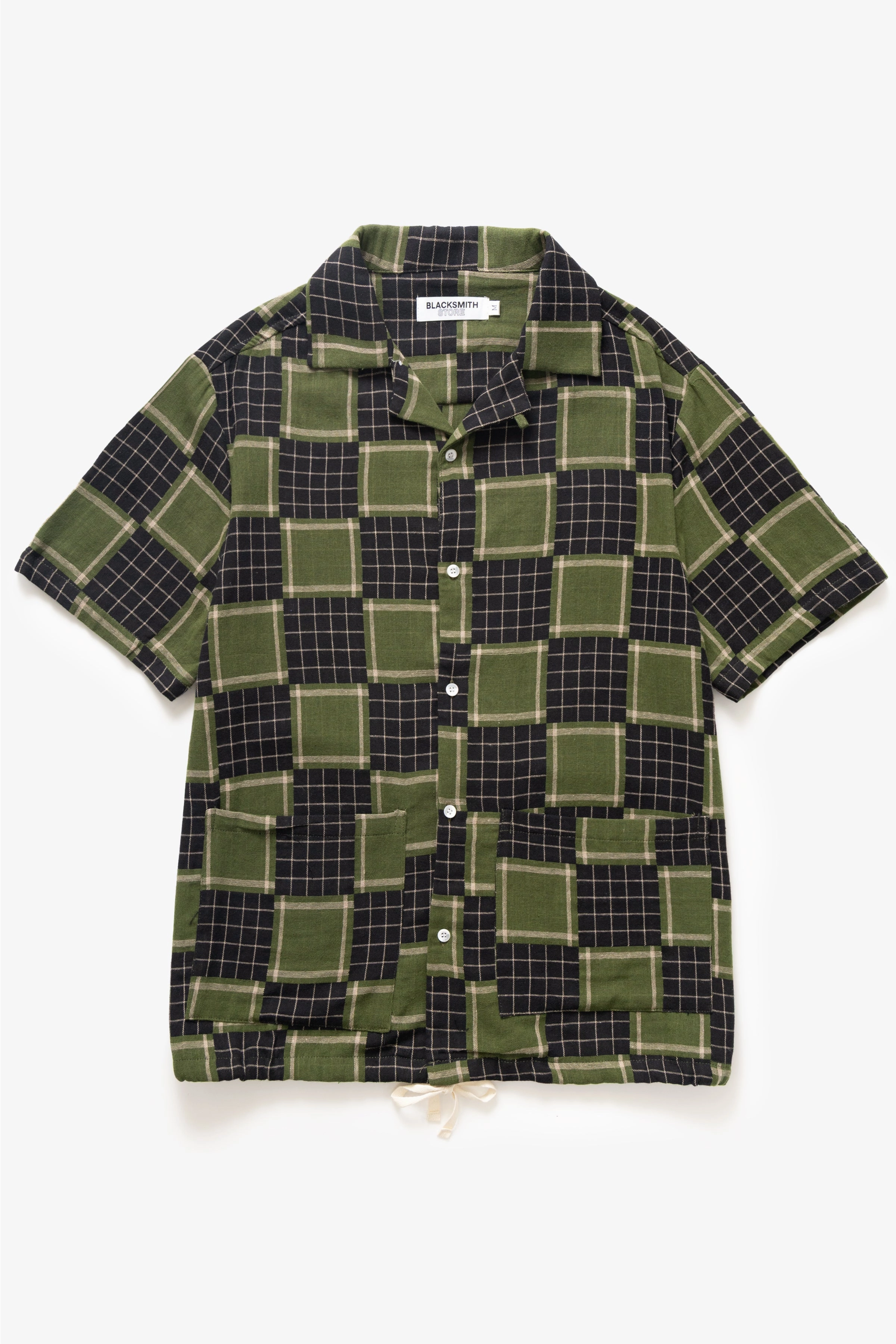 Wrinkle-Free Blacksmith - Check Weave Resort Shirt - Green Smooth Texture