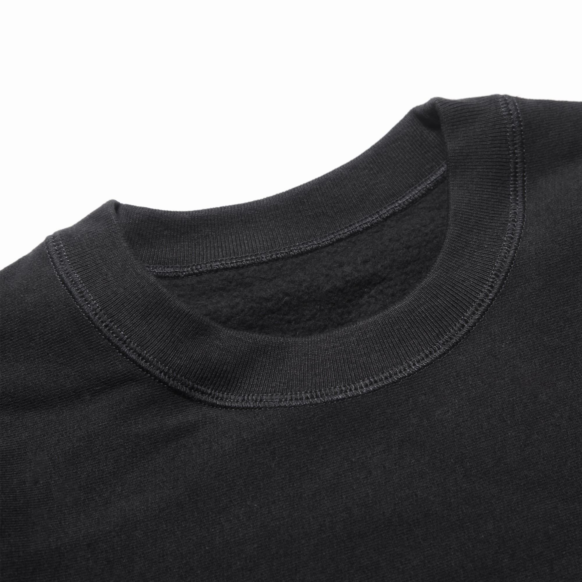 Blacksmith - Cross-Grain Staple Crewneck - Black Fine Gauge Cozy Wardrobe