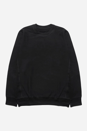 Stretch Knit Technology Blacksmith - Cross-Grain Staple Crewneck - Black