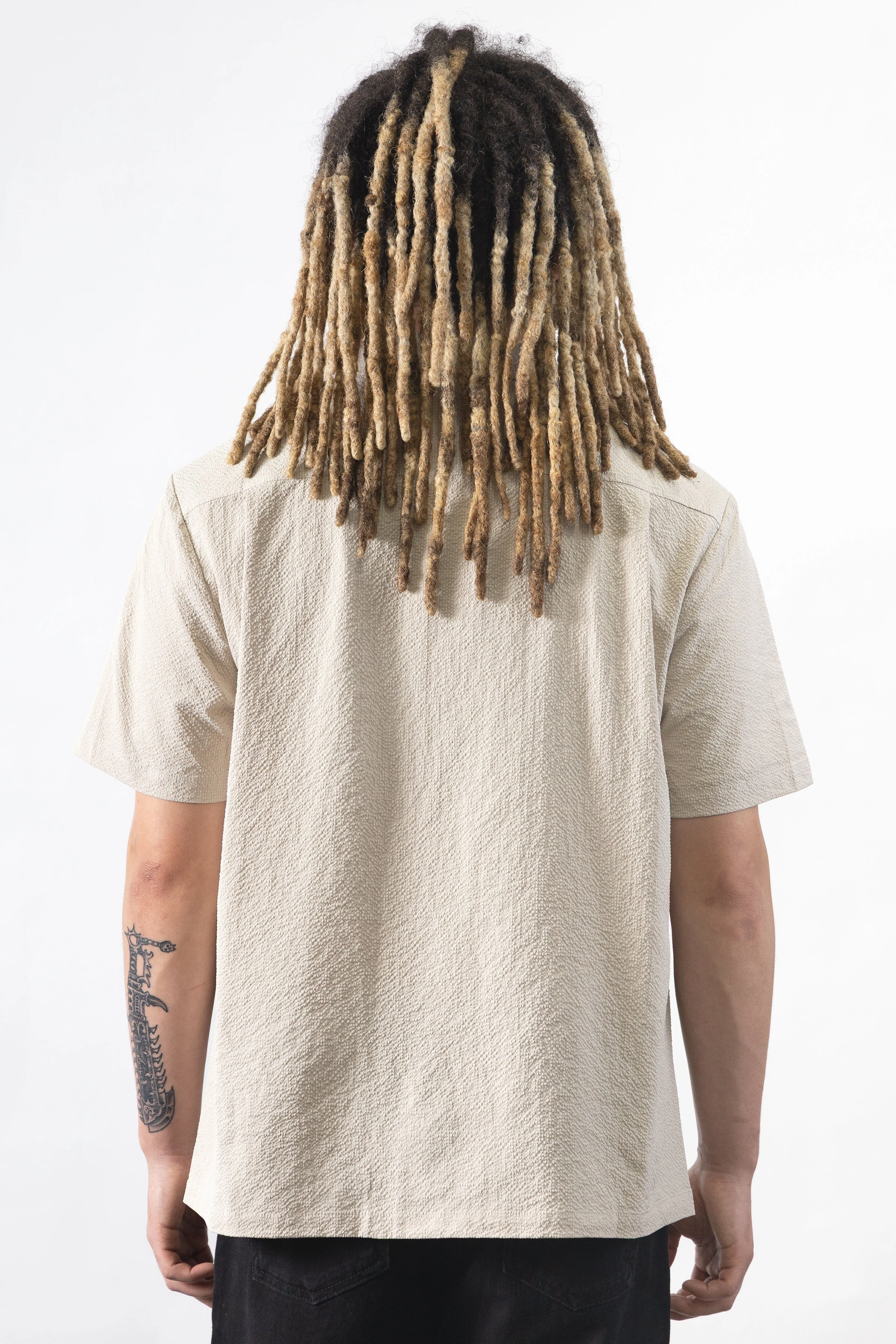 Blacksmith - Seersucker Resort Shirt - Dove Trendy looks Simple Fit