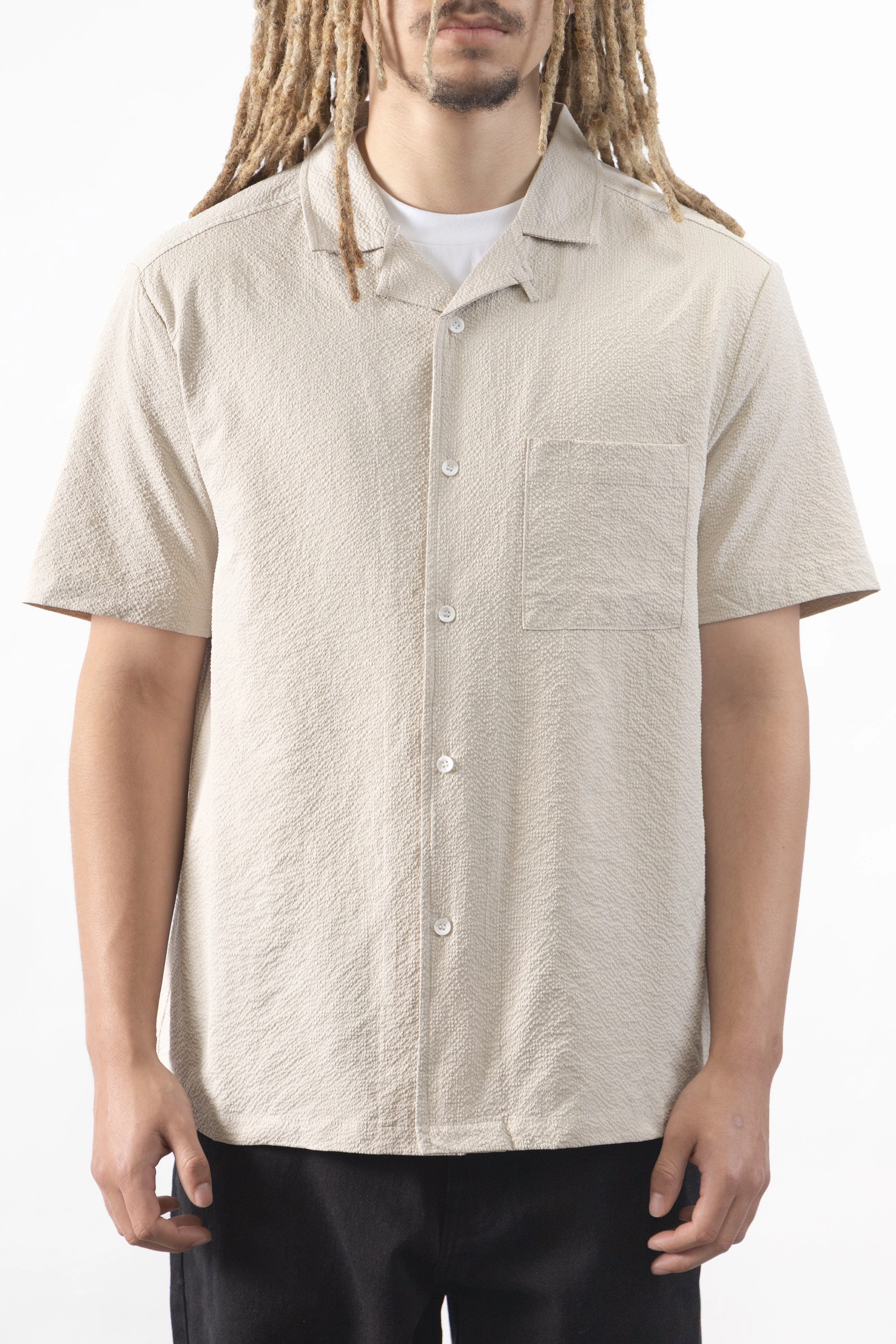 Blacksmith - Seersucker Resort Shirt - Dove Trendy looks Trendy Design