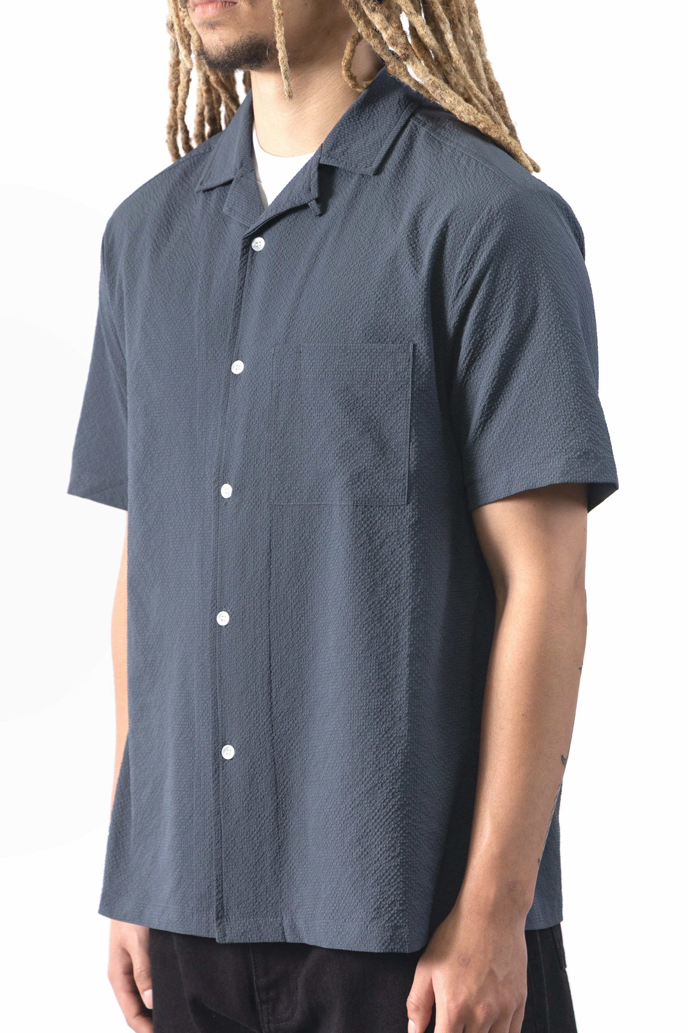 Blacksmith - Seersucker Resort Shirt - Space Best Deal Holiday Style Vintage Style