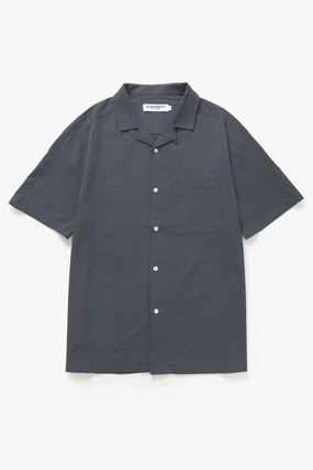 Blacksmith - Seersucker Resort Shirt - Space Best Deal Sophisticated Style Ribbed Trim