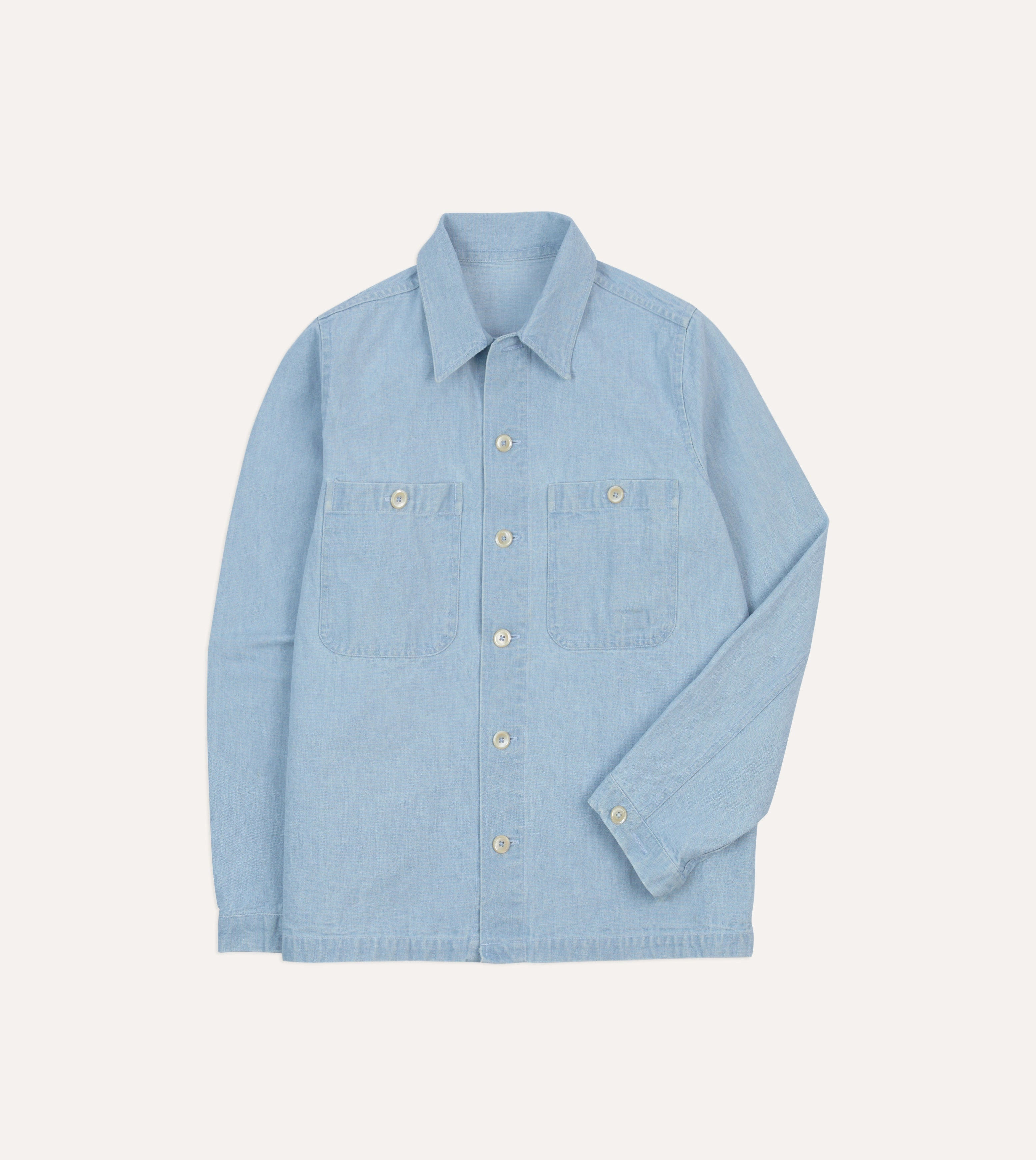 Bleach Wash Denim Field Shirt Day-To-Night Wear