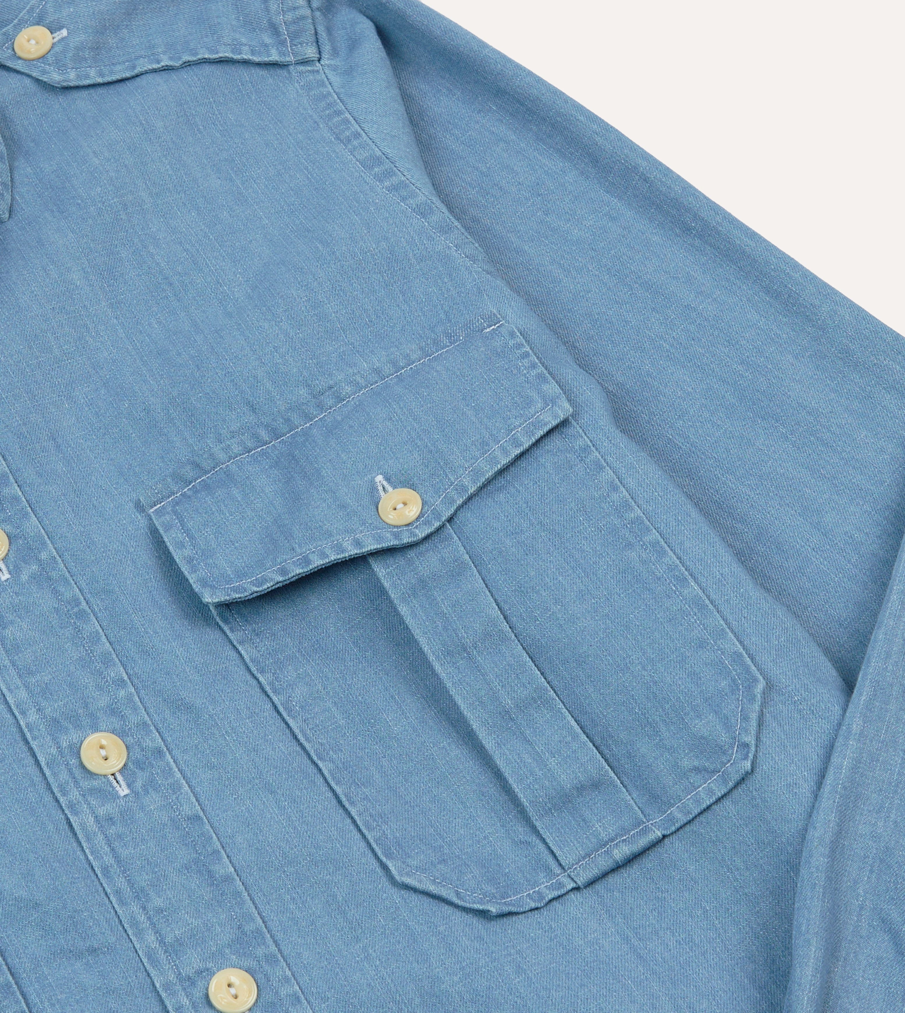 Bleach Wash Denim Military Shirt shopping spree