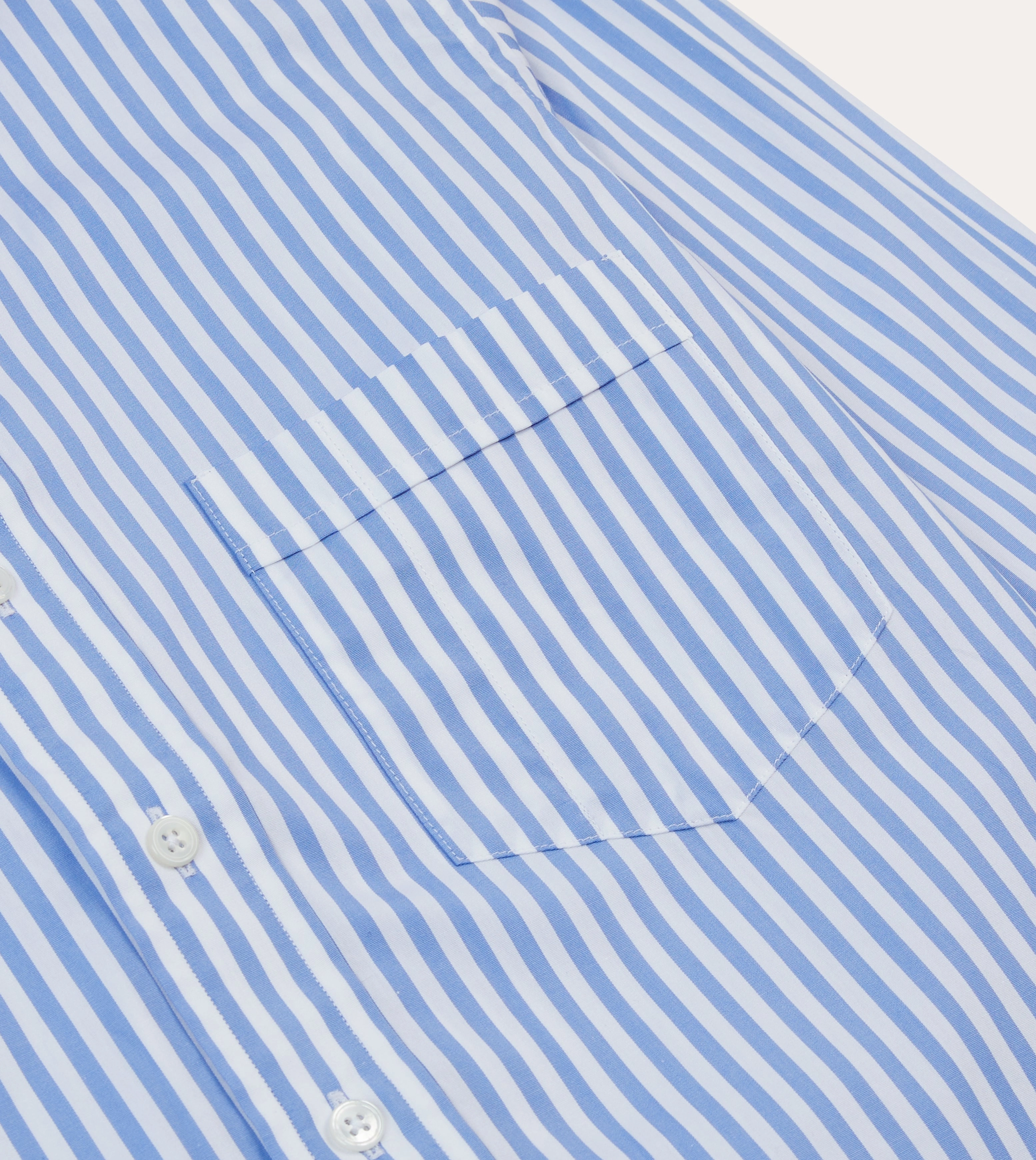 Quality Wear Regular Fit Blue Bengal Stripe Cotton Poplin Button-Down Shirt