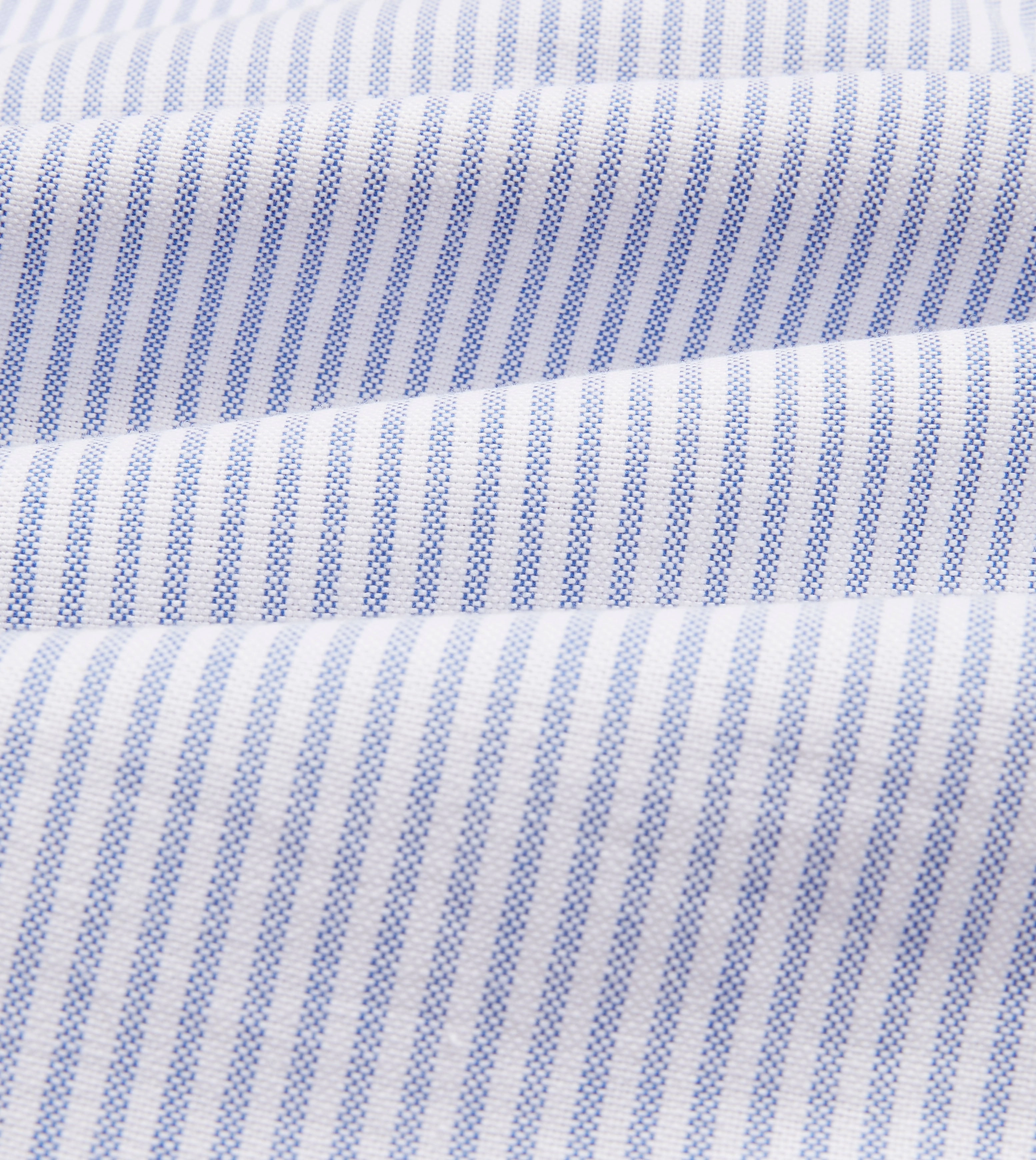 Flexible Shoulder Panels Comfort-First Blue Ticking Stripe Cotton Oxford Cloth Button-Down Shirt