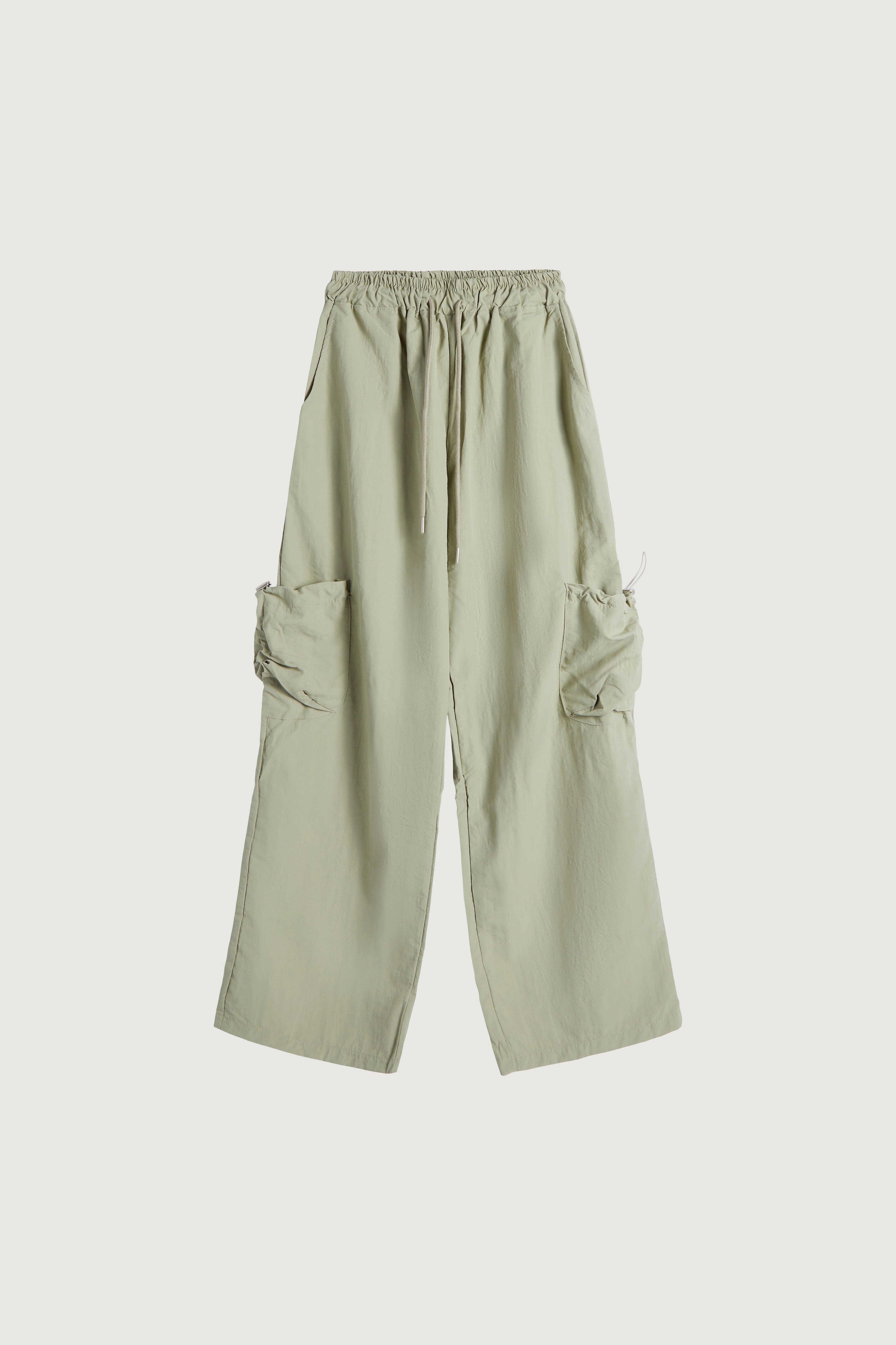 Casual Style Move Freely NYLON PANTS WITH RUCHED POCKETS