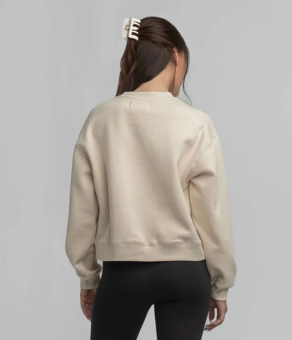 Fresh Fit Southern Shirt Preppy Front Print Sweatshirt - Parchment