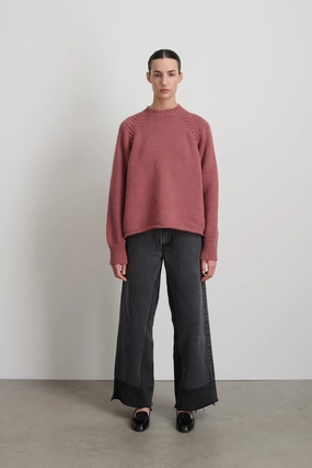 Braided Crew Pink Cashmere Sporty Layers